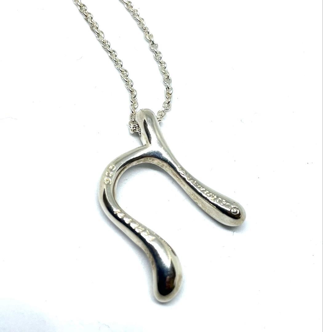 Tiffany & Co. Large Initial N Necklace Silver 925 Unisex Pre-Owned