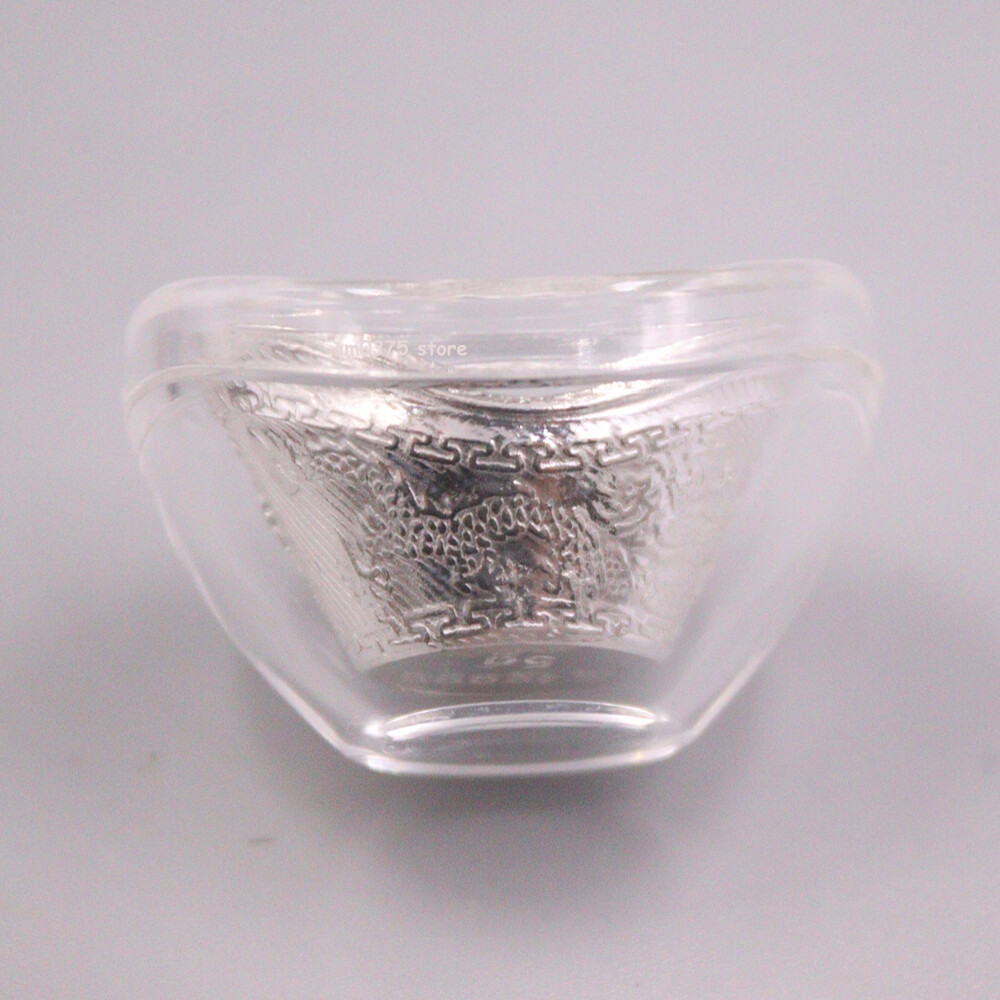 1PCS Pure 999 Fine Silver 福 Pattern Yuanbao Shaped Silver Collection 5g