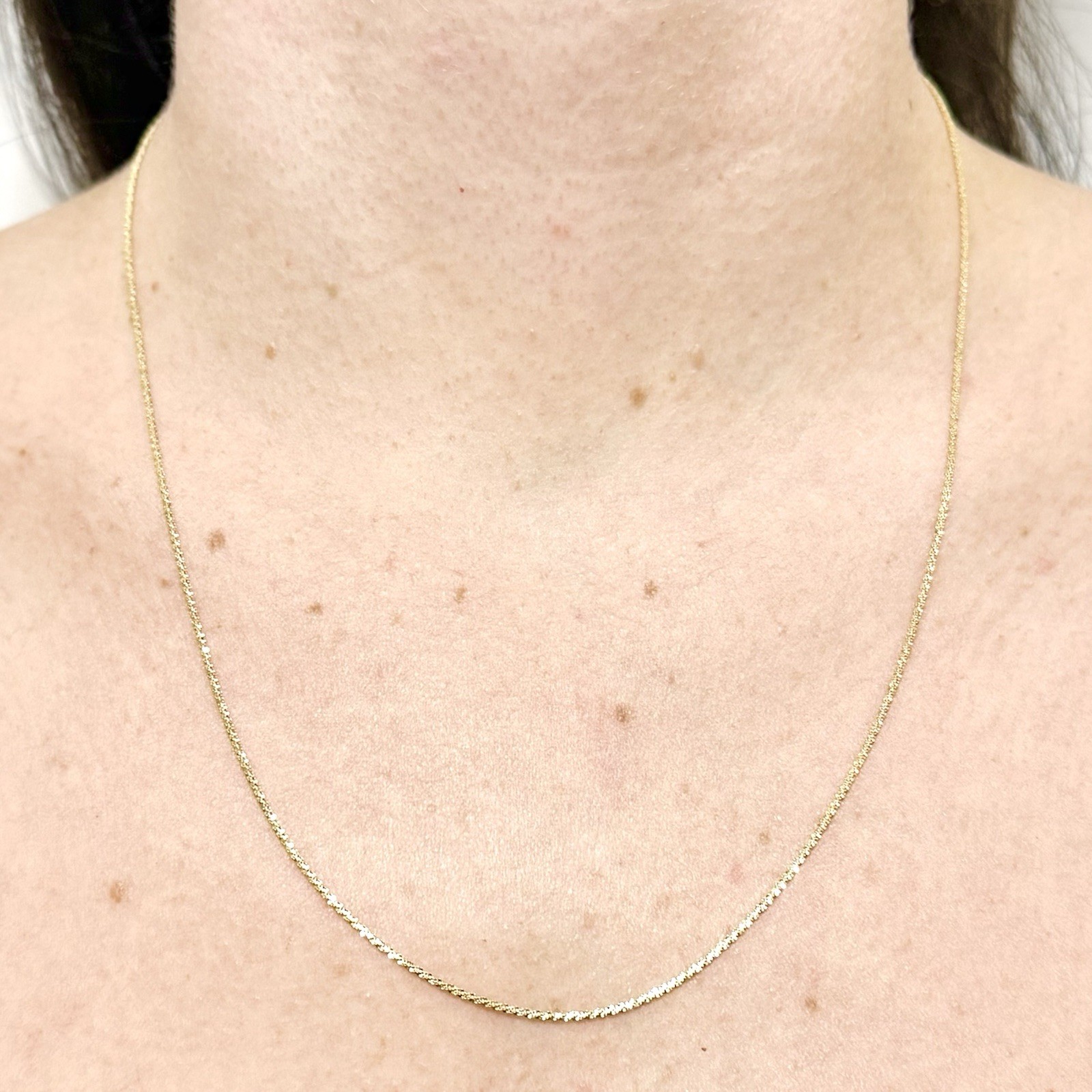 Solid 14K Yellow Gold Chain Necklace – 20 In Gold Chain – 14K Gold Sparkle Chain