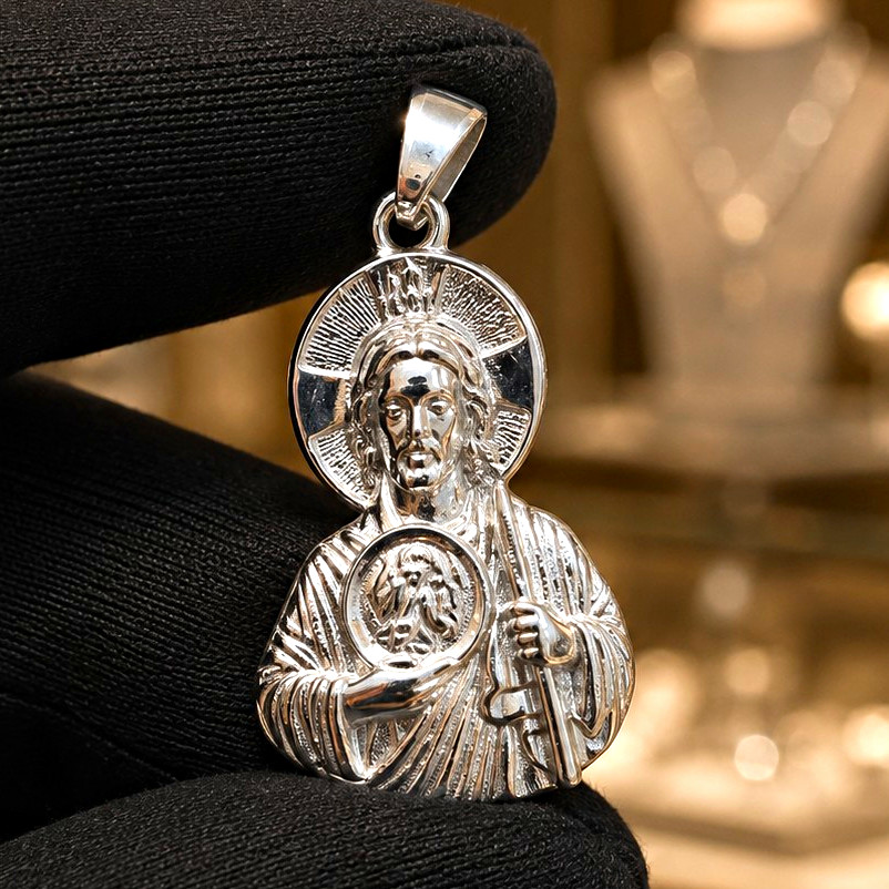 925 Sterling Silver Over S.teel Religious Saint Judas Medal Pendant Charm