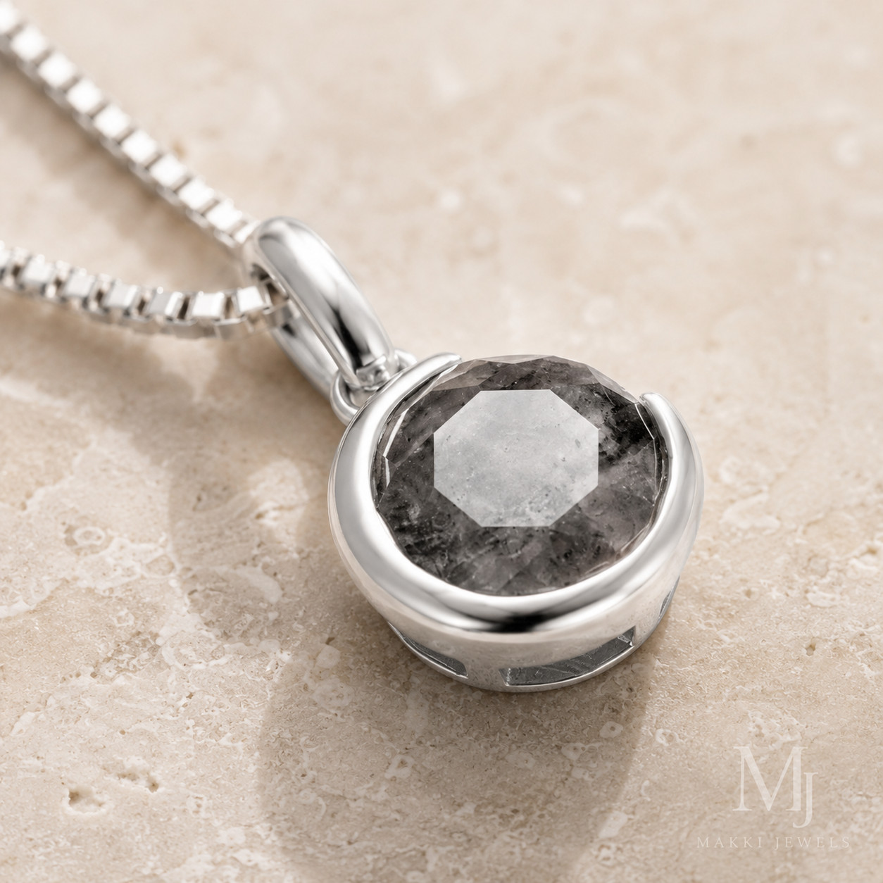 Crescent Moon Herkimer Diamond Necklace – Celestial Galaxy 925 Sterling Silver
