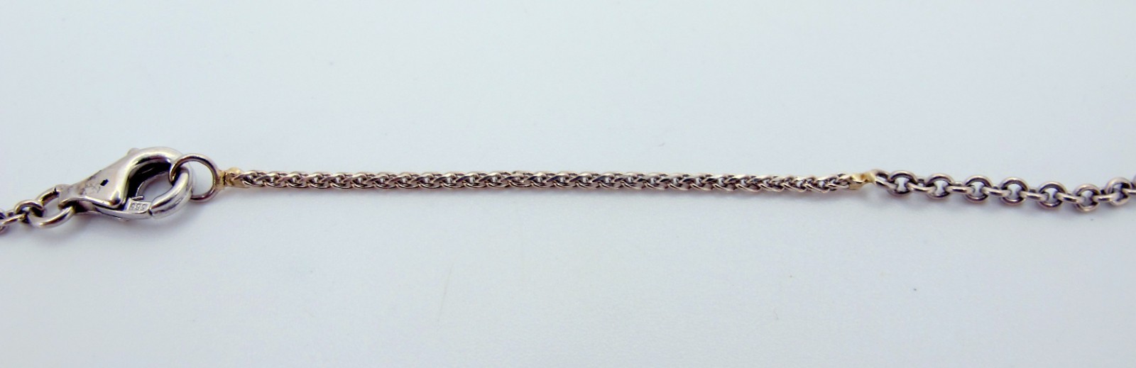 Stunning 14K White Gold Rubies-Diamonds-Sapphires Necklace 17″ Long “TC4033317”