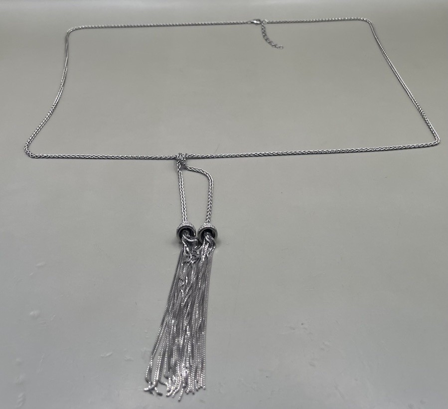 Women’s Necklace Sterling Silver 925 Chain Tassel Pendant