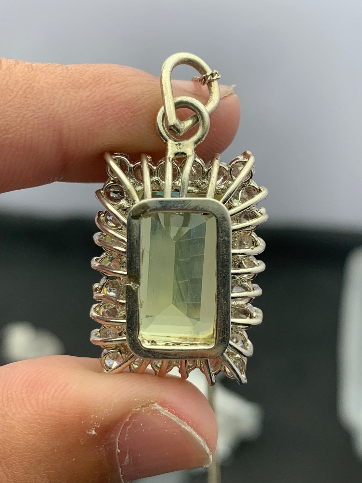 11 Grams Beautiful silver Necklace With Lamen Quartz And Mozonite From Pakistan”