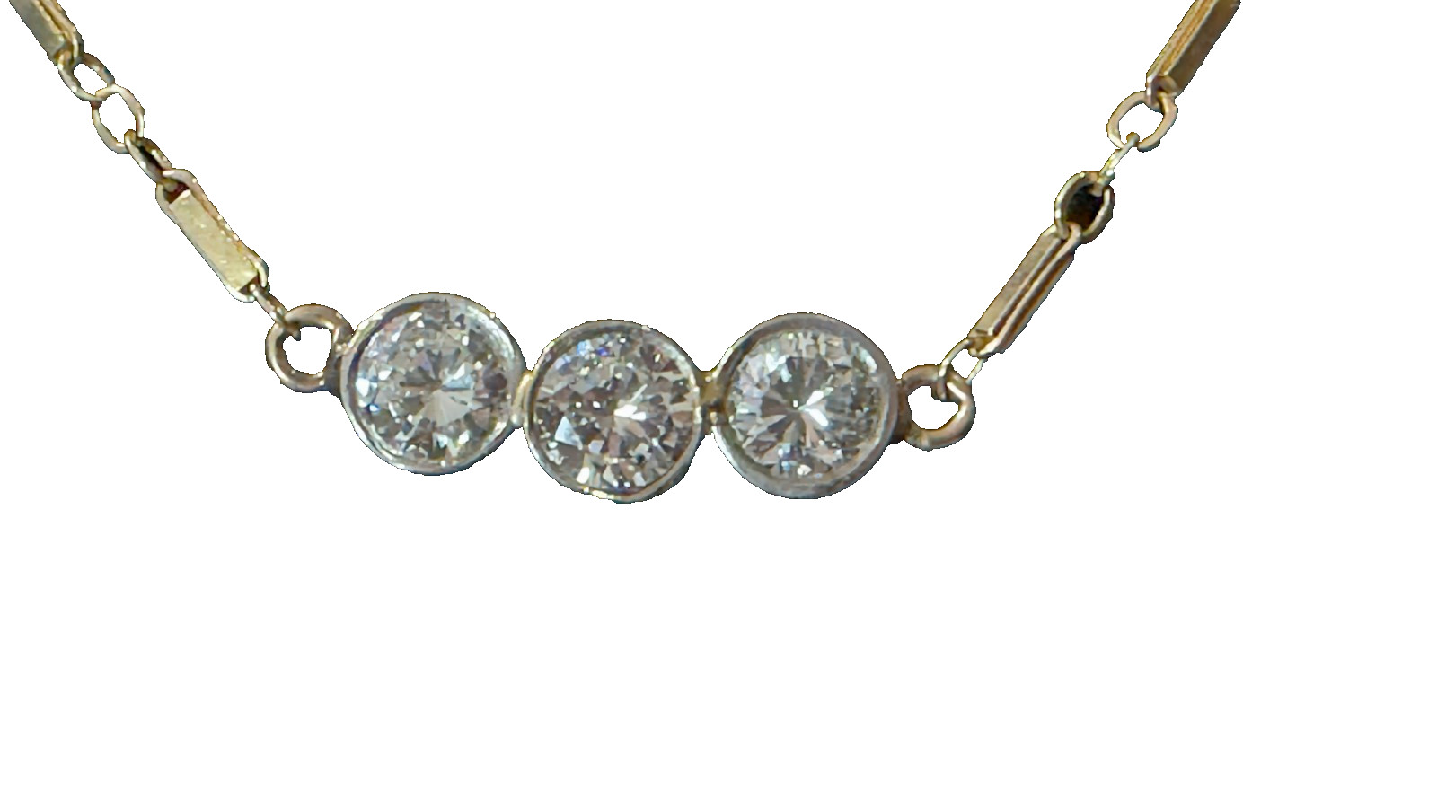 Diamond Station Necklace 14k