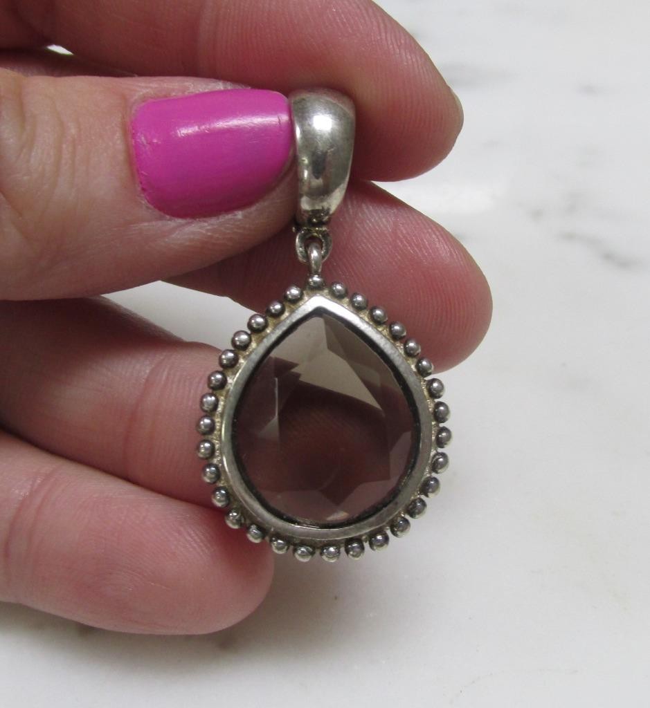 Small Sterling Silver Unknown Stone Dangle Pendant ~ 8.6g ~ 12-G872