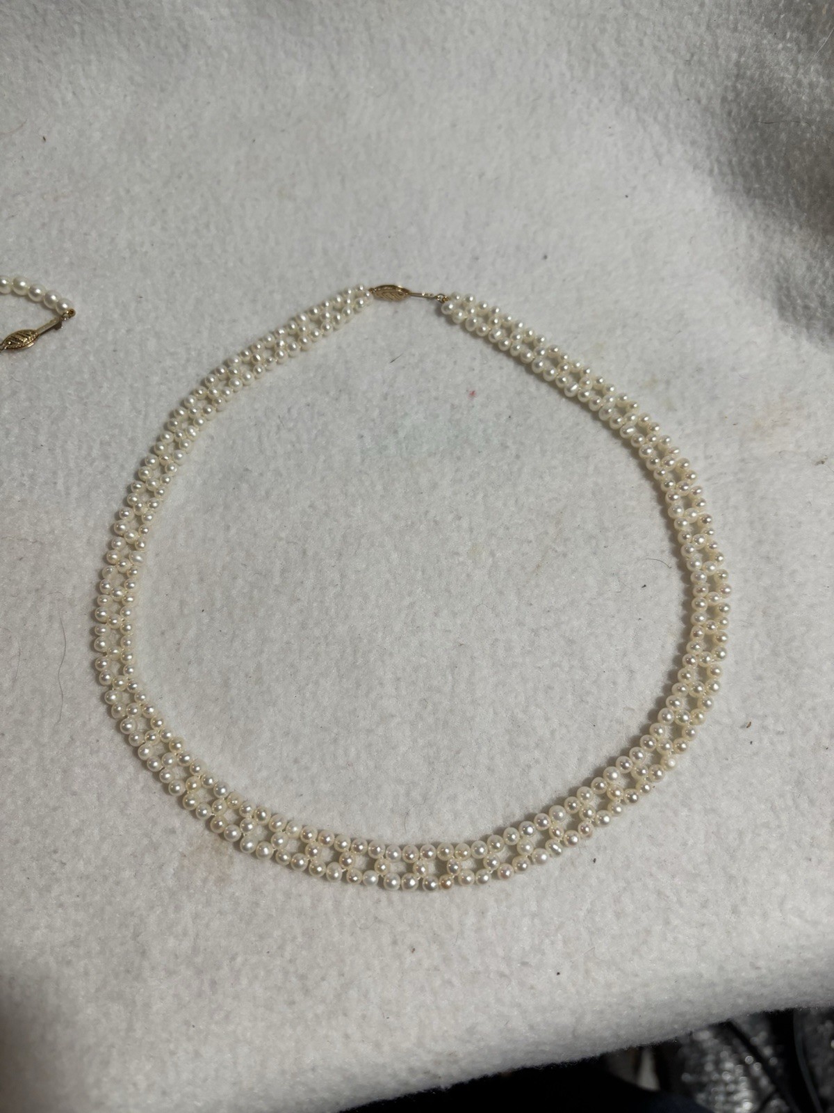 Vintage 14k Yellow Gold Imperial World 3.175mm Cultured Seed Pearl Necklace