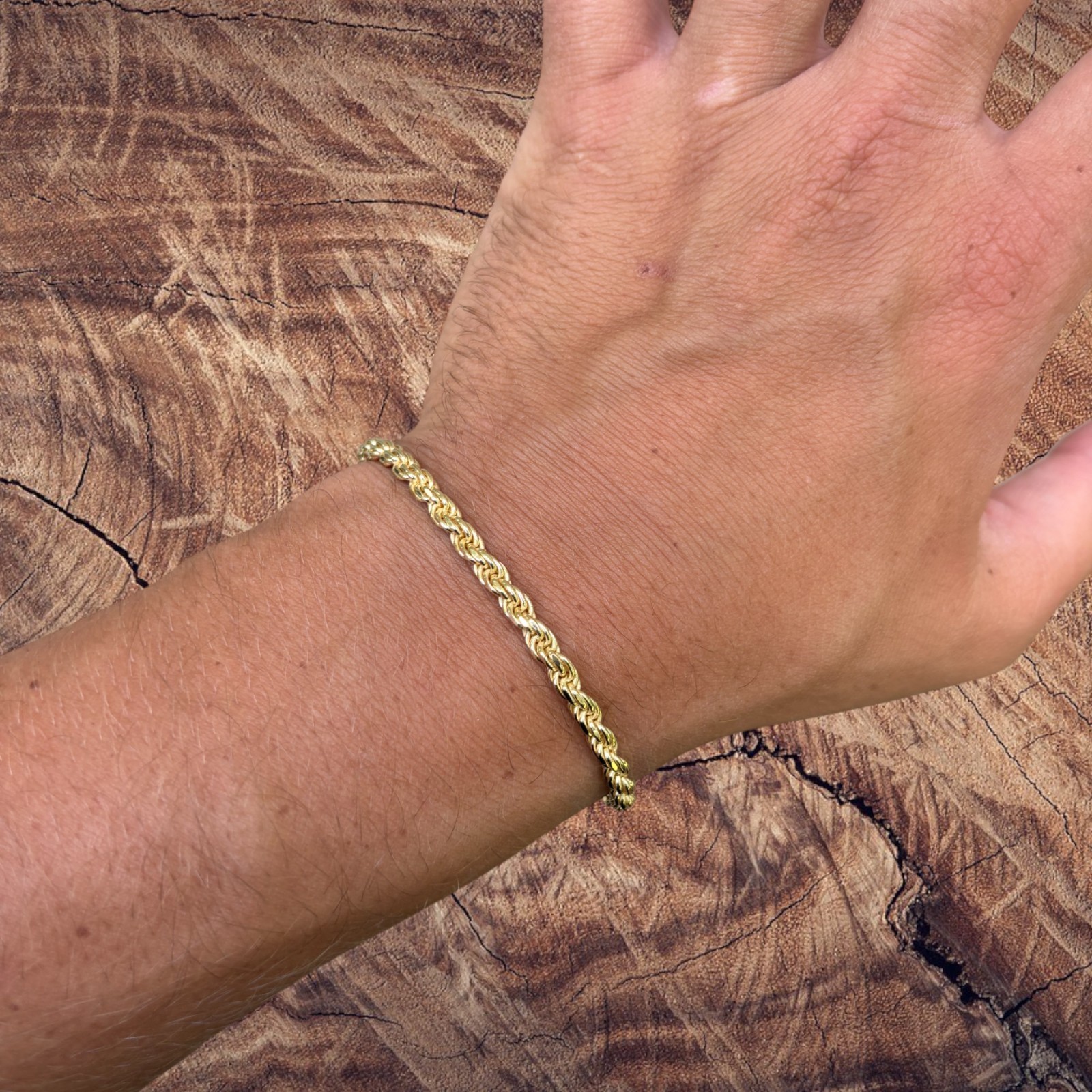 4mm Diamond Cut Rope Bracelet – Solid 925 Sterling Silver Or 14k Gold Vermeil