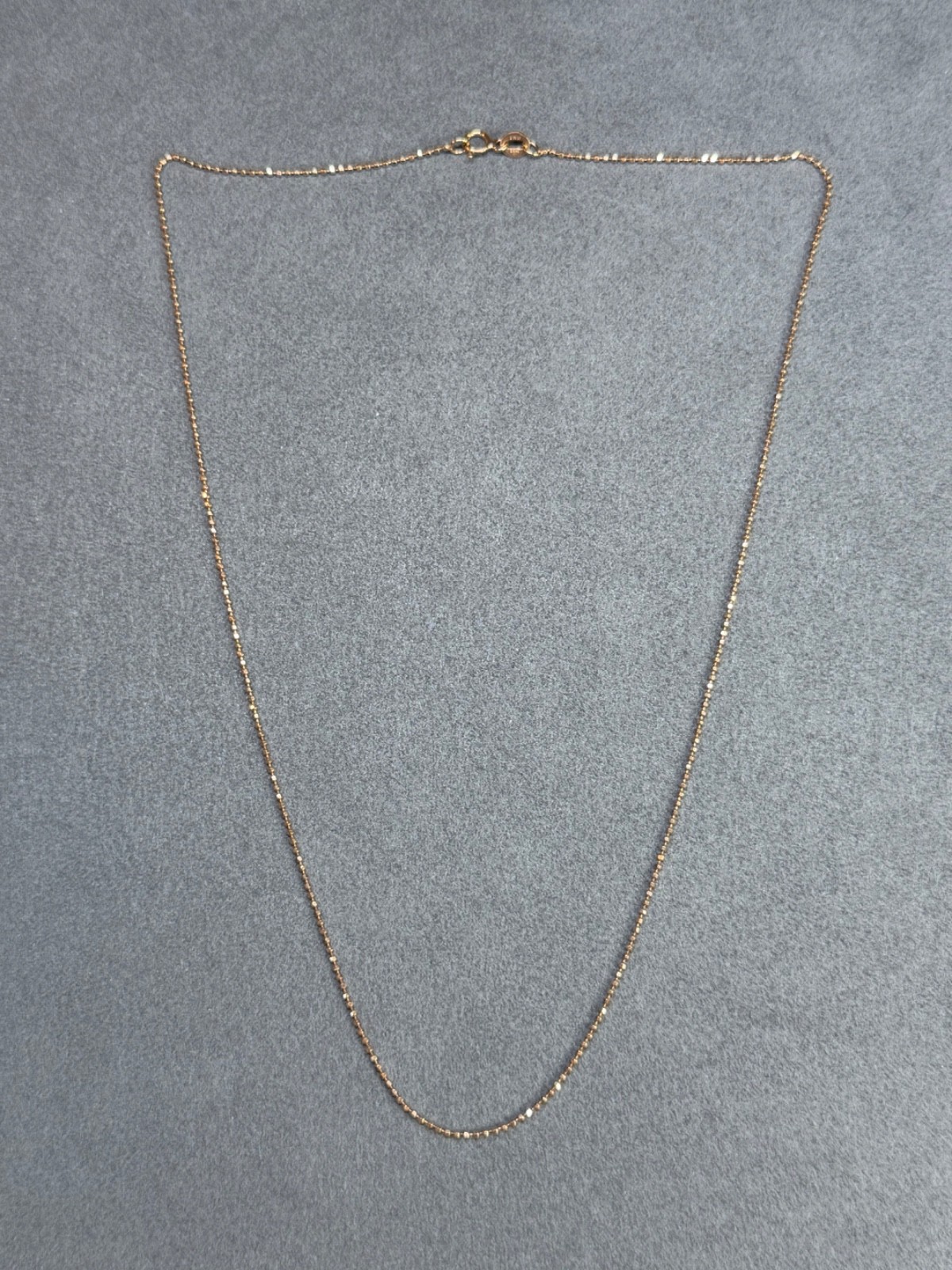 MILOR Italy 14k Yellow Gold Petite 1mm Faceted Ball Bead Chain Necklace 18 Inch