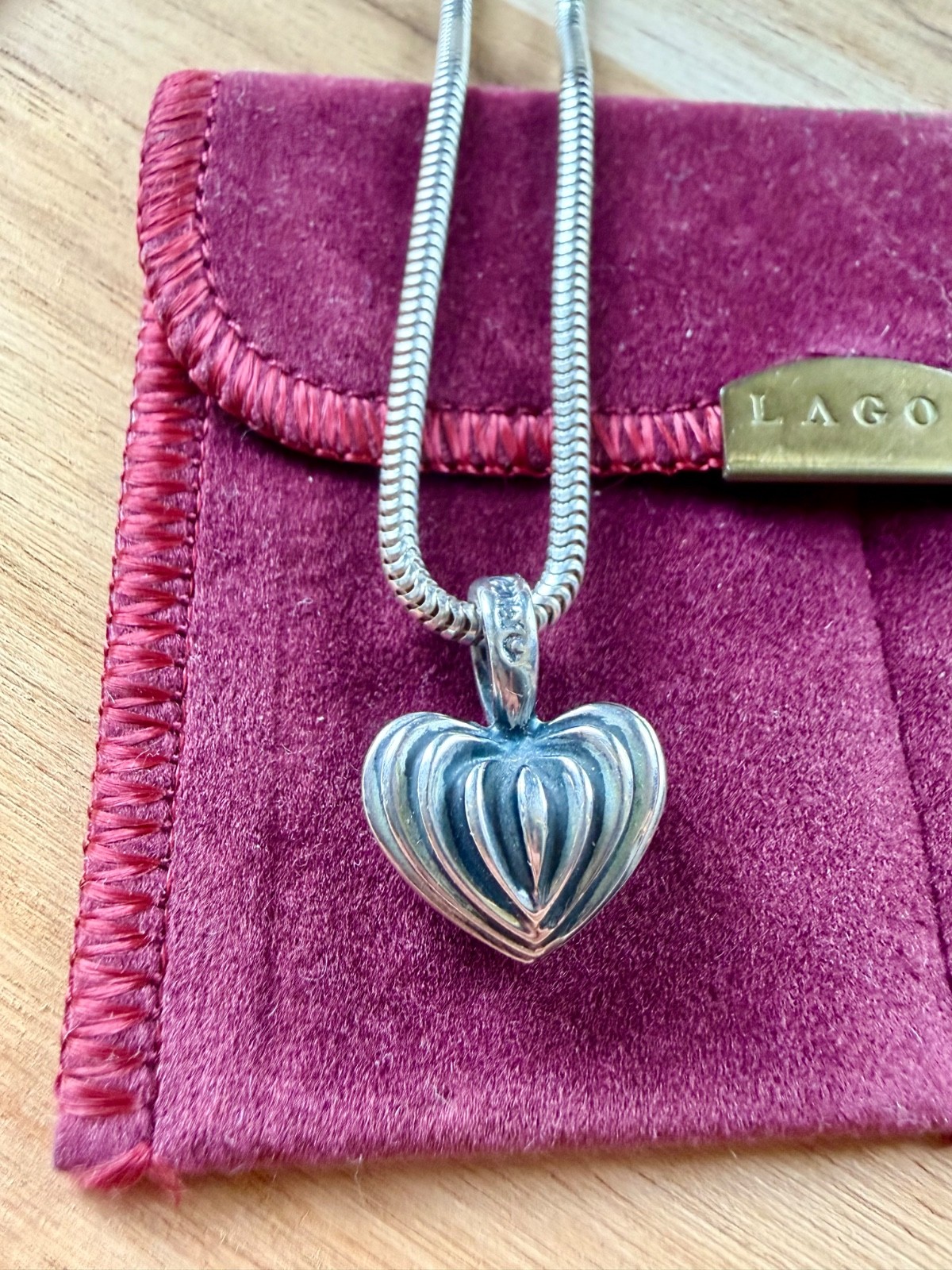 LAGOS Jewelry Classic Caviar Heart Necklace, 18″