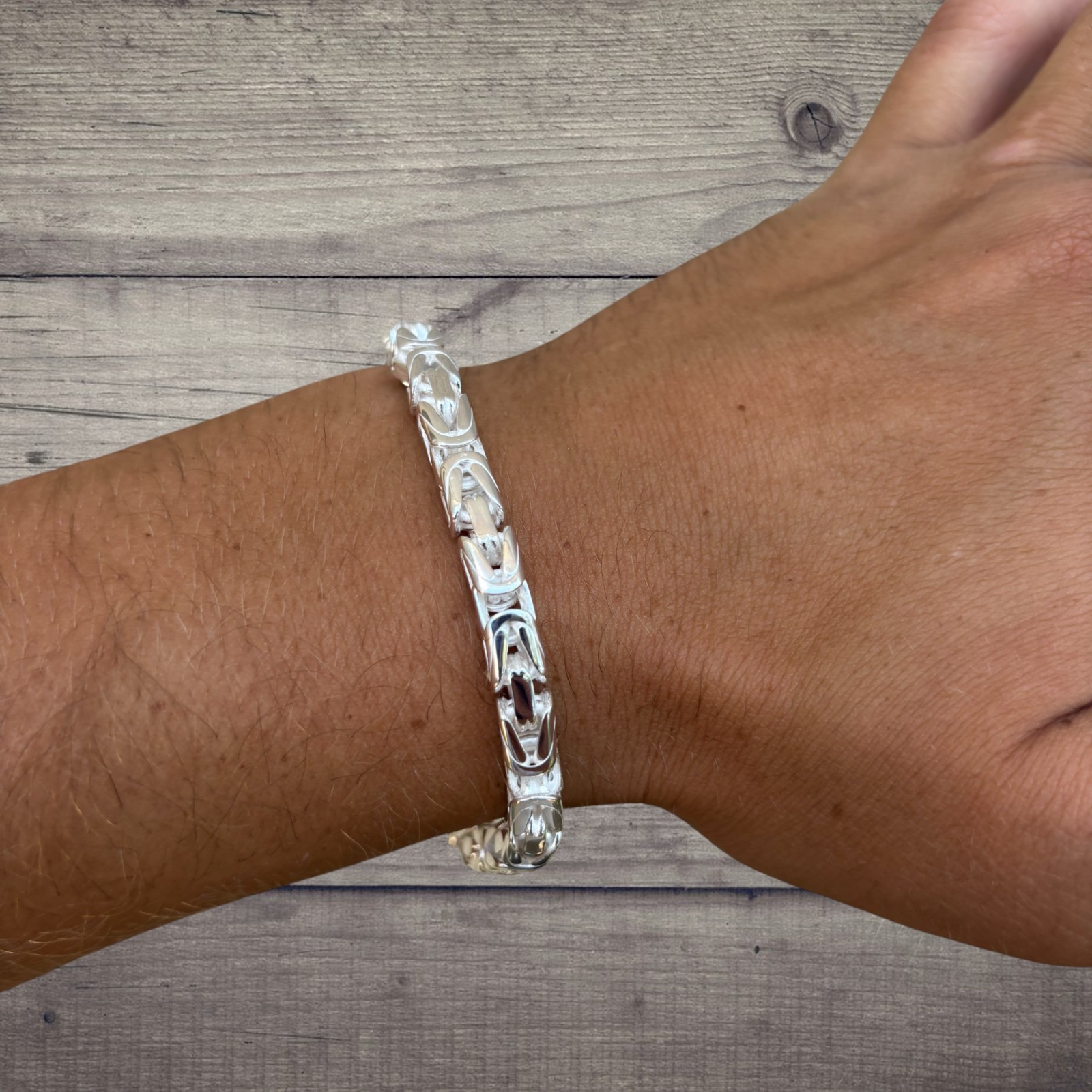 6mm Byzantine W. Box Clasp Bracelet – Solid 925 Sterling Silver MADE IN ITALY