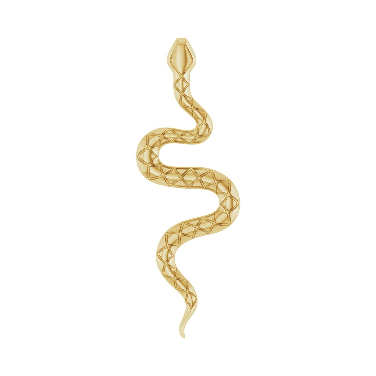 14k Yellow Gold 19.5×6.7 mm Snake Pendant for Women