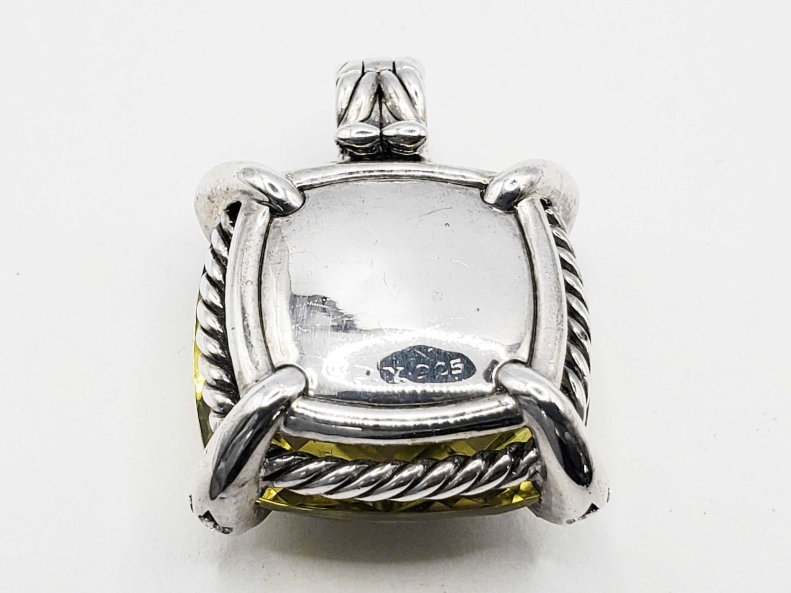 David Yurman Chatelaine Citrine & Diamond Enhancer Pendant Sterling Silver
