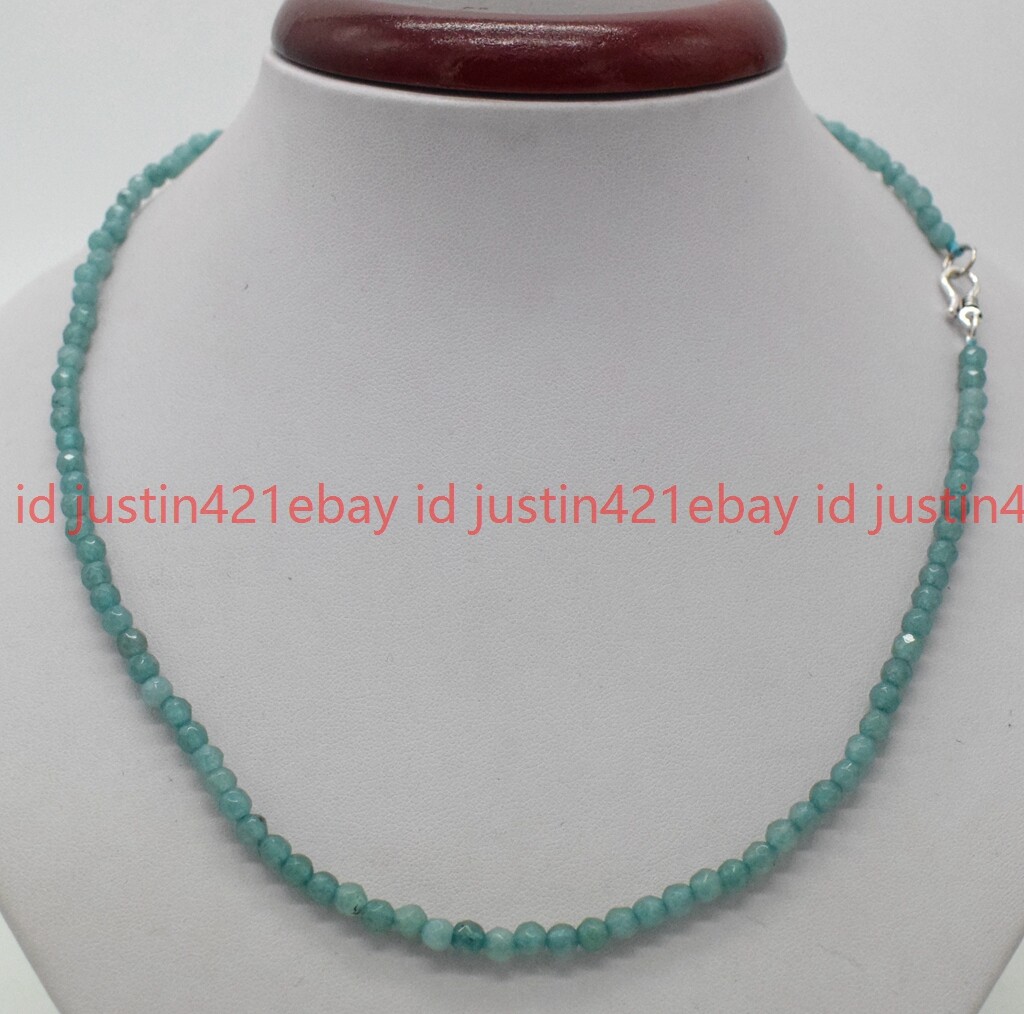 Lots 4mm Faceted Multiple Round Gems Beads Necklace 16-28” Silver Clasp AAA