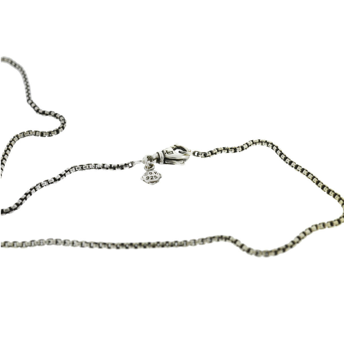 David Yurman Sterling Silver Black Diamond Chevron Cross Necklace