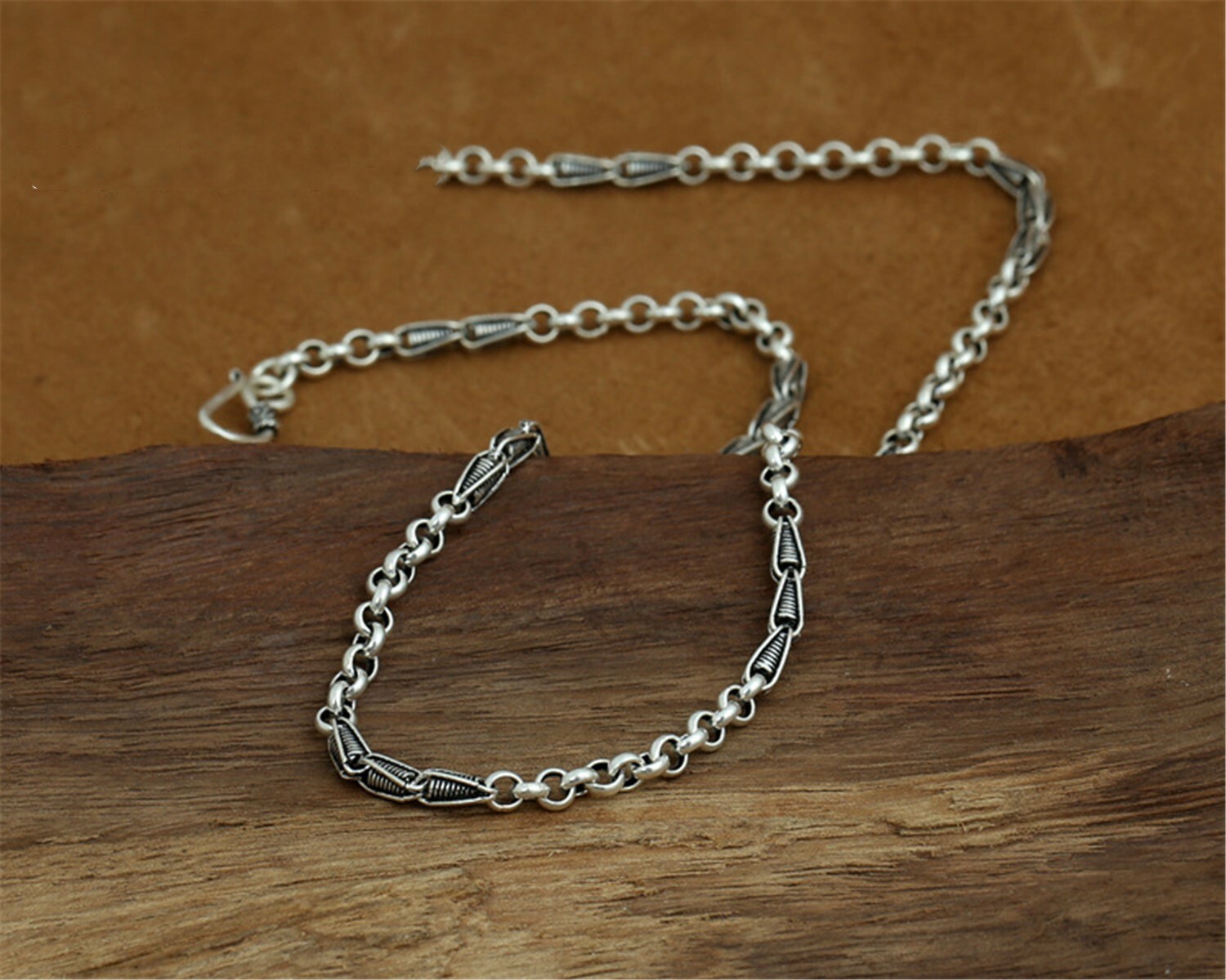 Sterling Silver Rolo Bail Chain, Sterling Silver Belcher Chain, 925 Silver Rolo