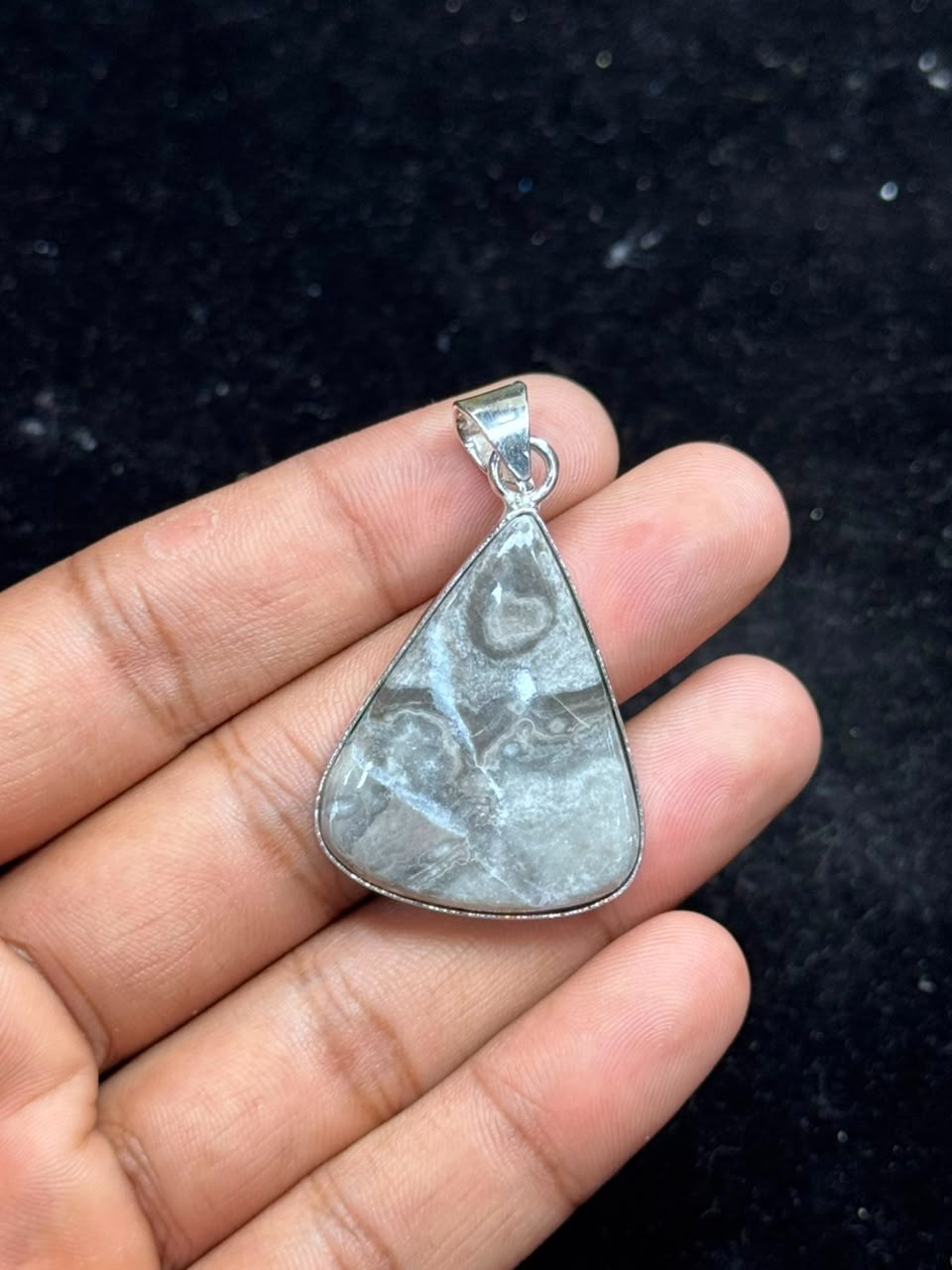 Natural Crazy Lace Agate 925 Sterling Silver Pendant Handmade Jewelry