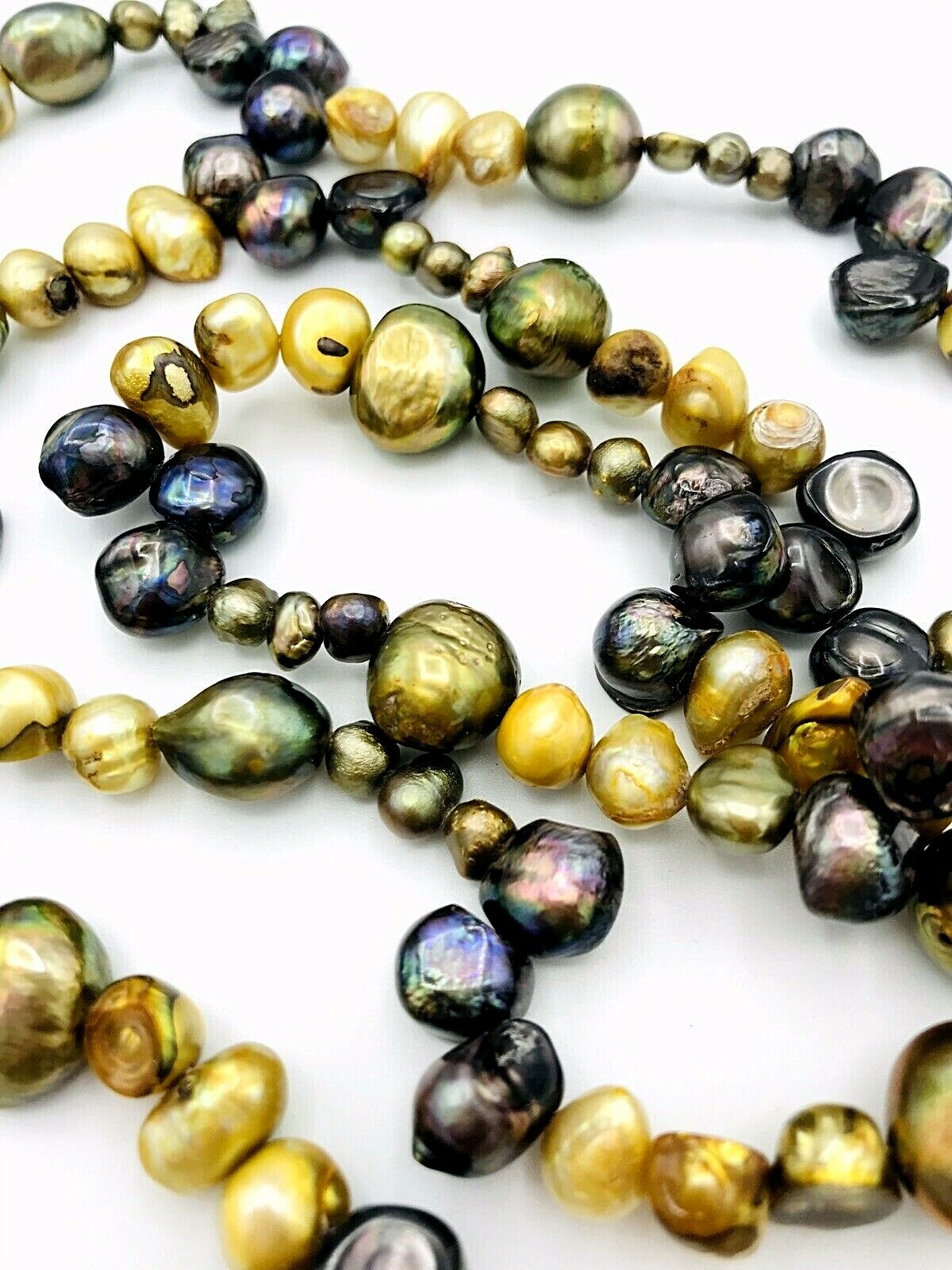 Freshwater Baroque Pearl Infinite Strand Necklace 36″