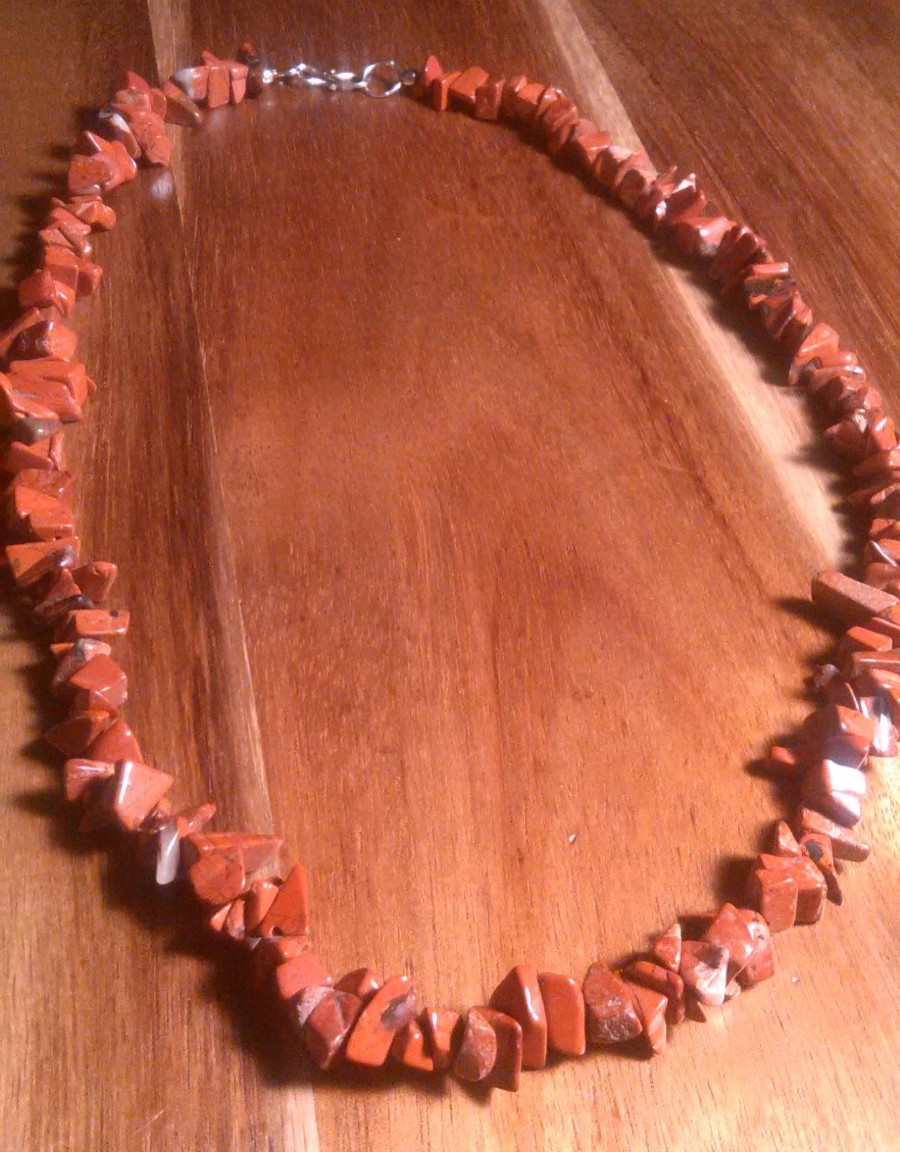 Red Jasper Chips Sterling Silver Necklace