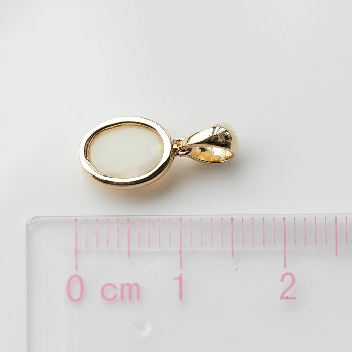 Minimal Oval Australian Solid Opal Pendant & Necklace 18k Yellow Gold Charm