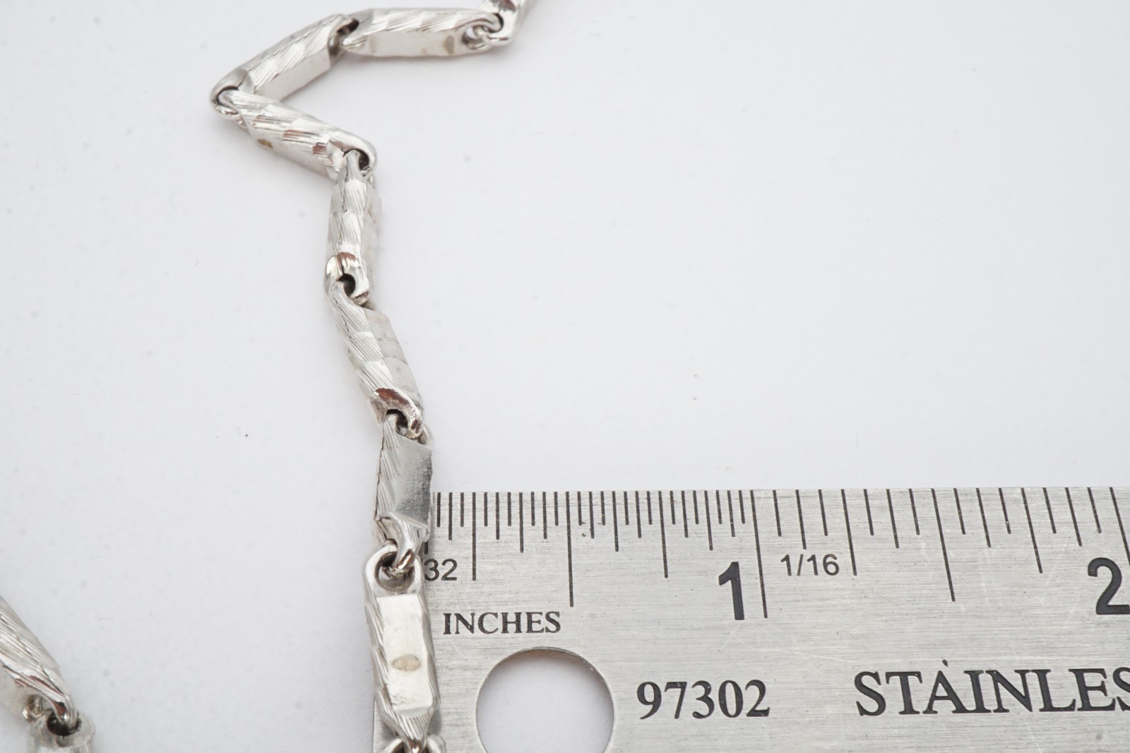 Sterling Silver 925 Bar Link Necklace 30″ 3.7mm