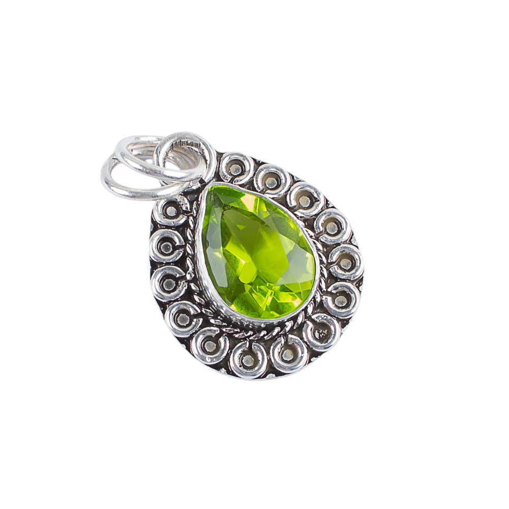 Peridot Gemstone 925 Sterling Silver Pear Cut Pendent 1.02″ Gift For Wedding