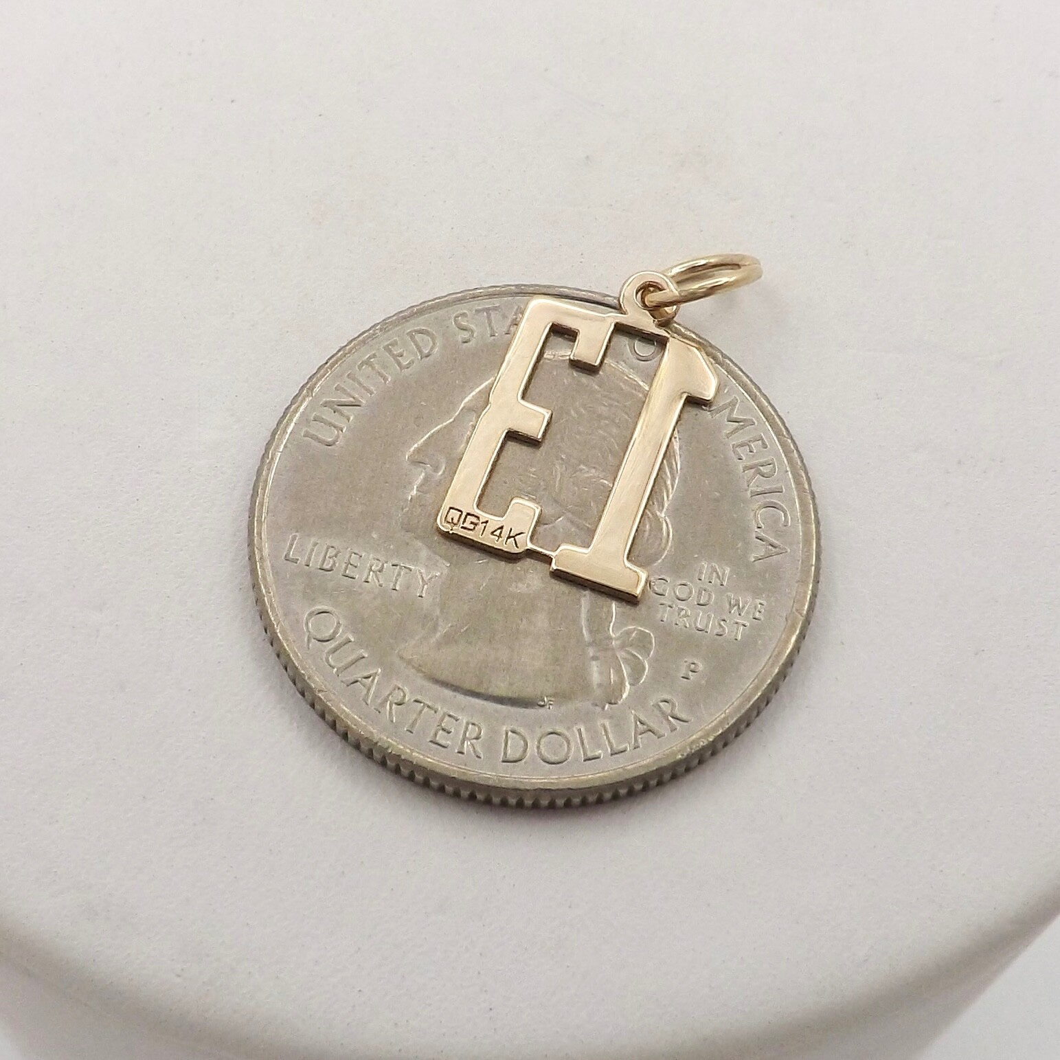 14k Gold Birthday Anniversary Sports Jersey Number 13 Lucky Charm Pendant New
