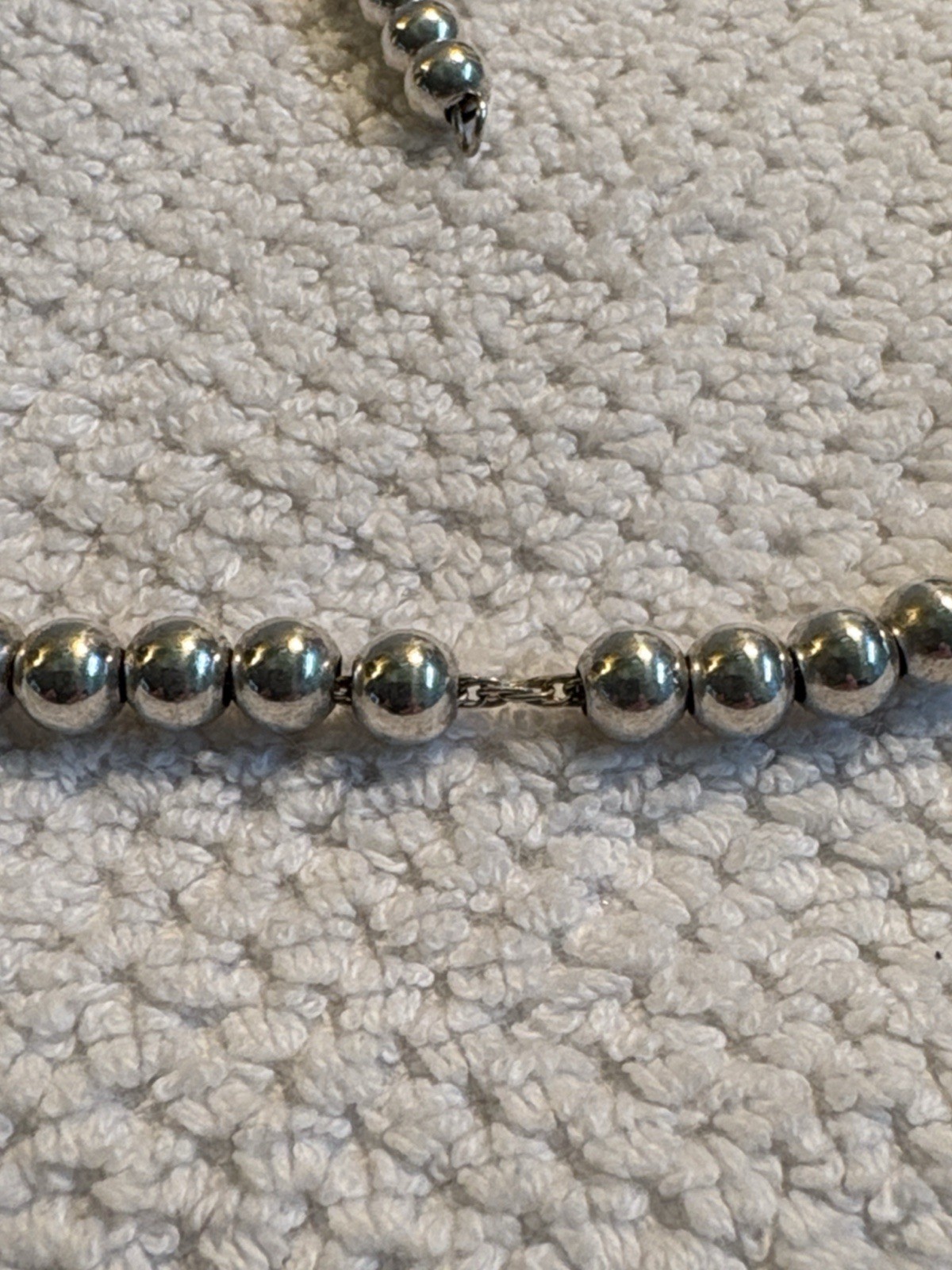 925 Silver 6mm Beaded Necklace- 16”