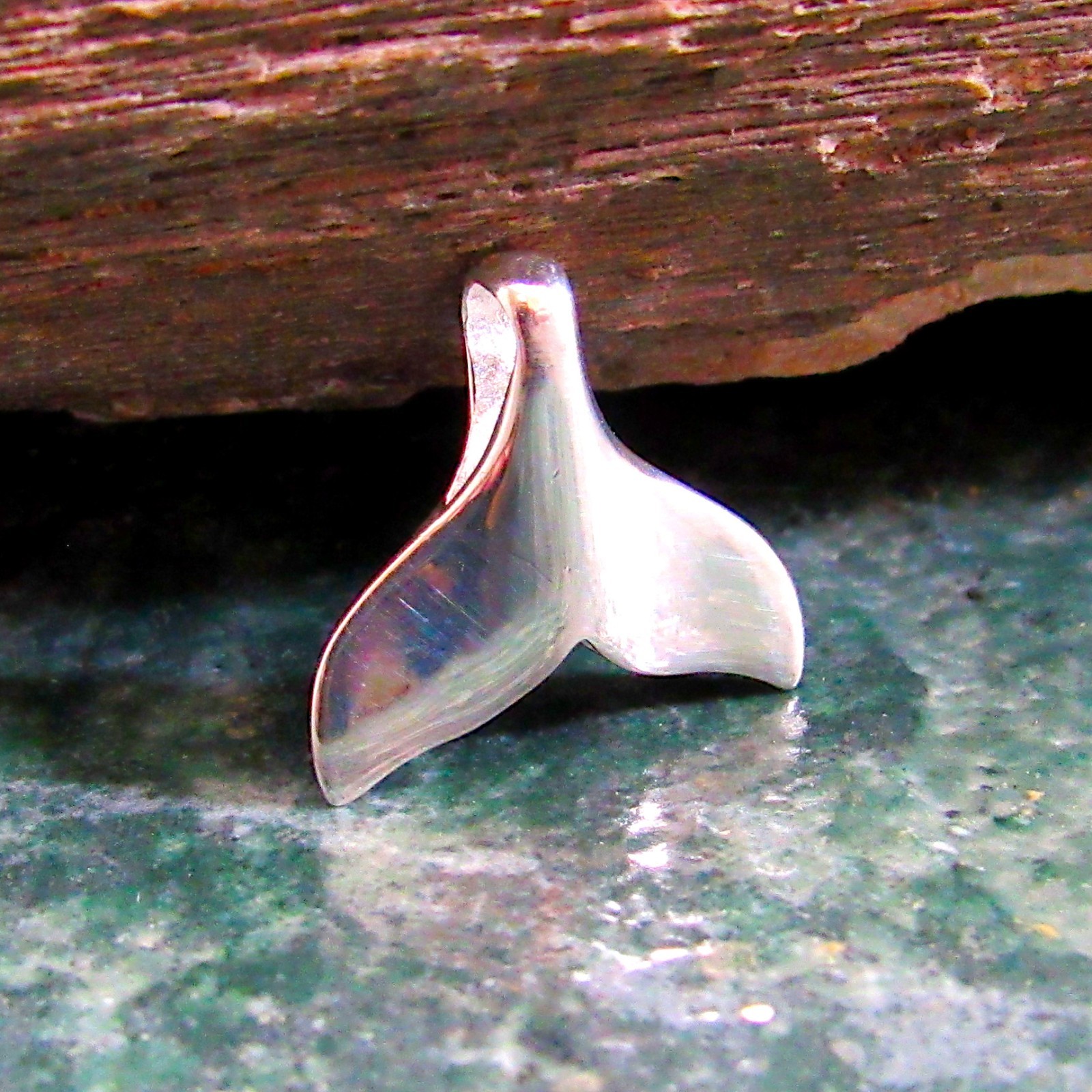 Small Solid 925 Sterling Silver Whale Tail Slide Pendant – Ocean Lover’s Jewelry