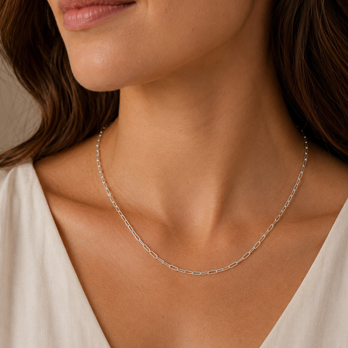 925 Sterling Silver Paperclip Chain Necklace – 2.8mm