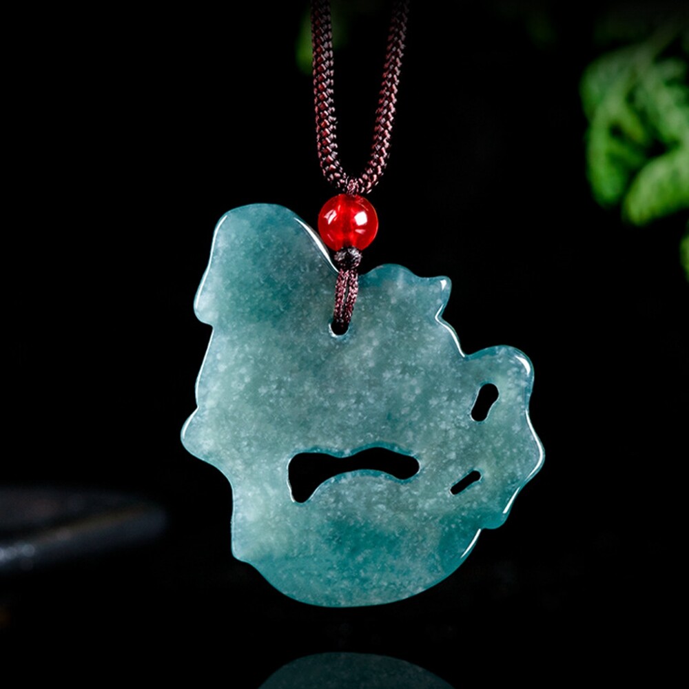 Certified Grade A Natural Green Jade jadeite Zodiac Horse Lucky Pendant Necklace