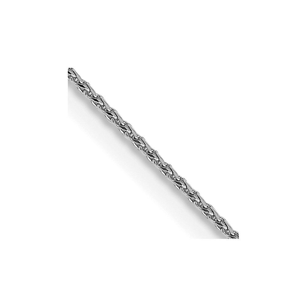 14K White Gold .85mm Diamond-cut Spiga Chain Necklace 16″