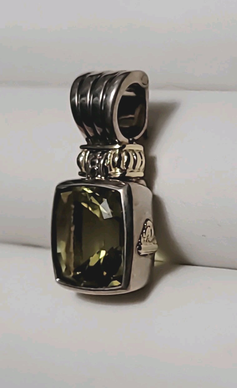 Lagos Caviar Pendant Sterling Silver & 18k Yellow Gold w/ Faceted Citrine