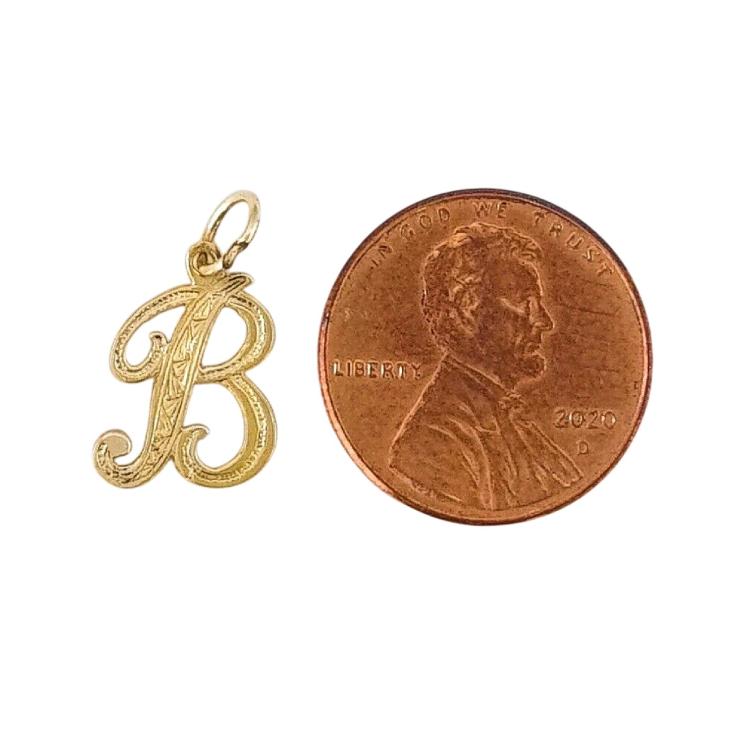 A to Z Any One 14K Yellow Gold Letter Pendant / Charm, Made in USA