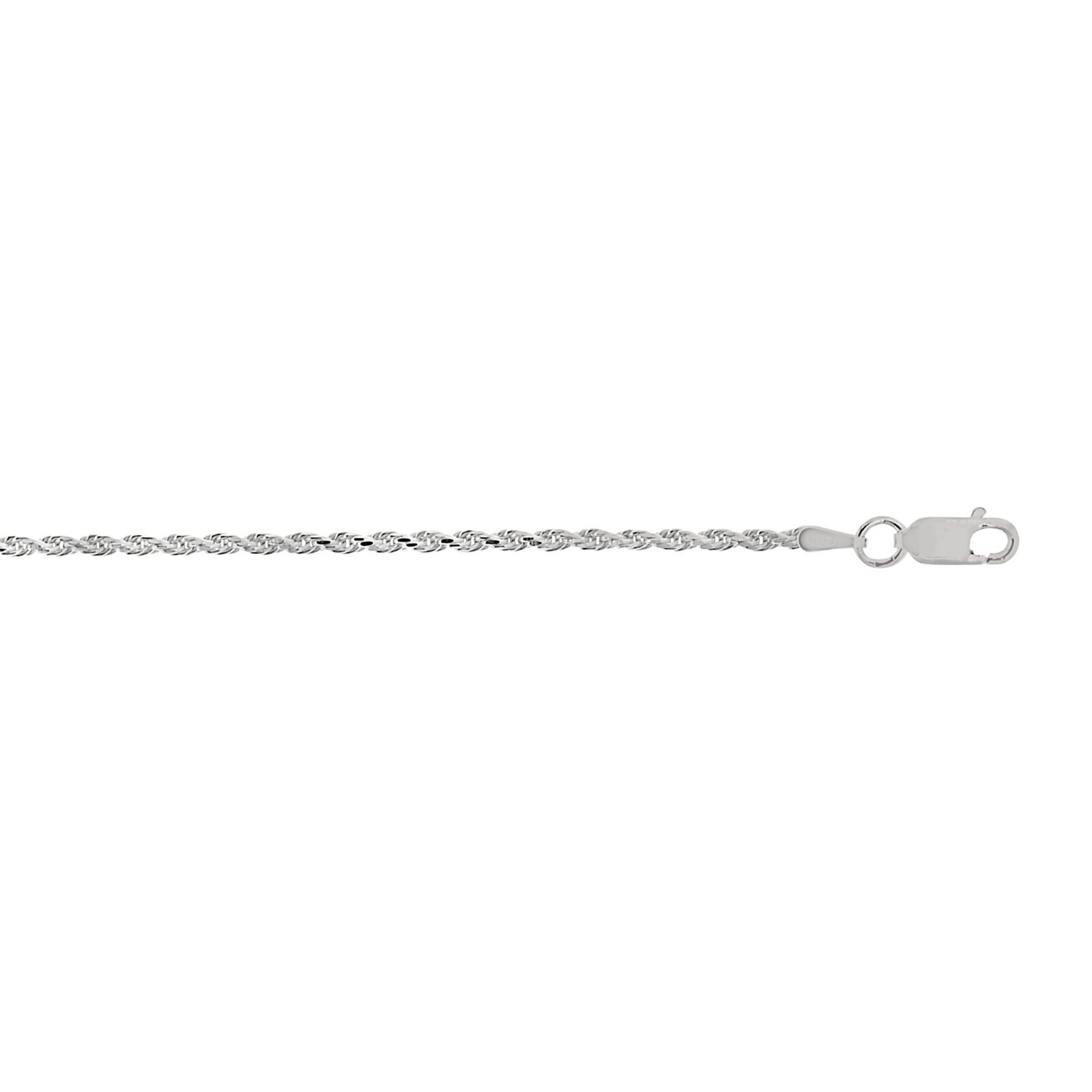 REAL Silver 1.2mm Rope Chain WITH Rhodium Plating for Mens Womens Kids