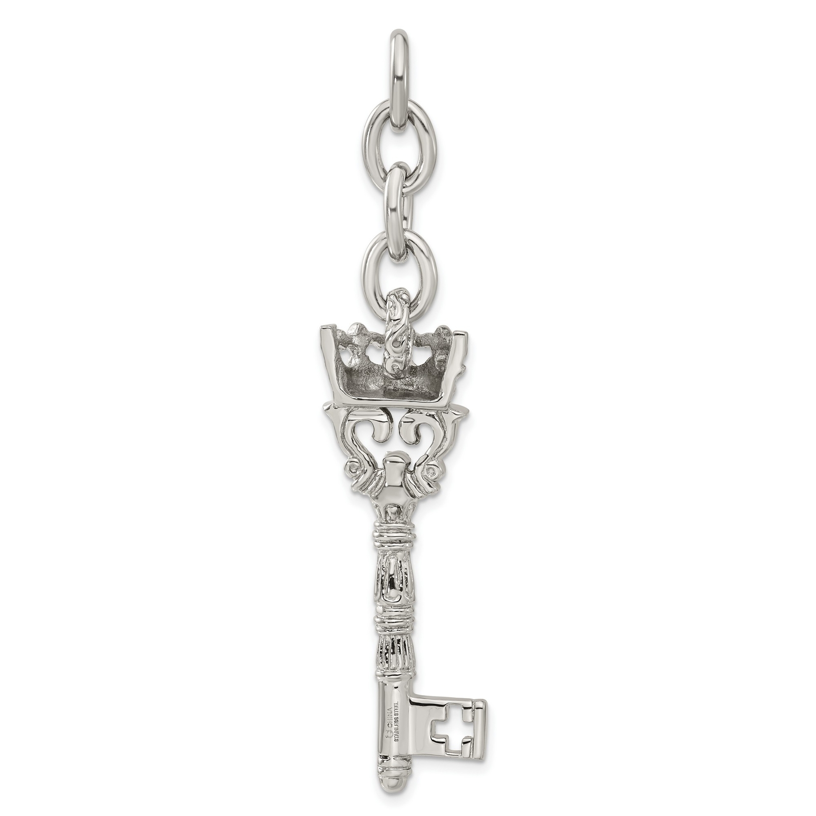 Stainless Steel Crown Key Interchangeable Charm Pendant