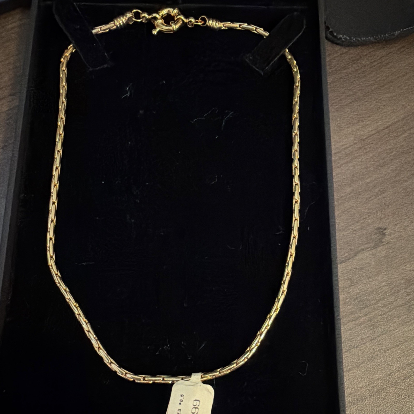 Gold Filled Yellow Gold Tone Anchor/Mariner Link Chain Necklace Lobster Clasp
