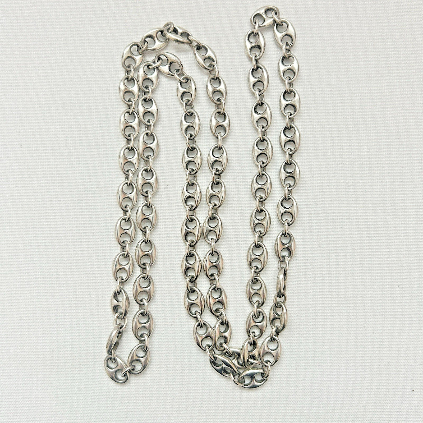 VTG RARE!! Designer Puffed Mariner Sterling 925 Link Style Chain 38”~114 Grams!