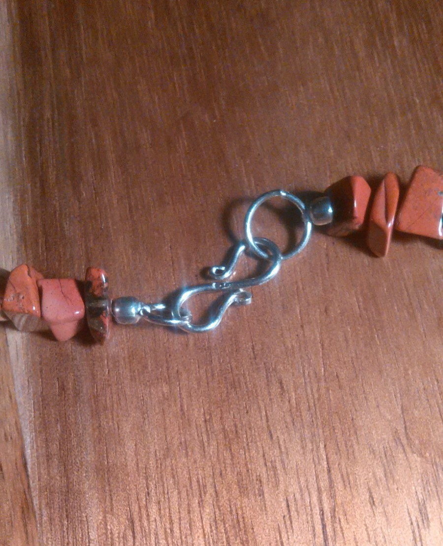 Red Jasper Chips Sterling Silver Necklace
