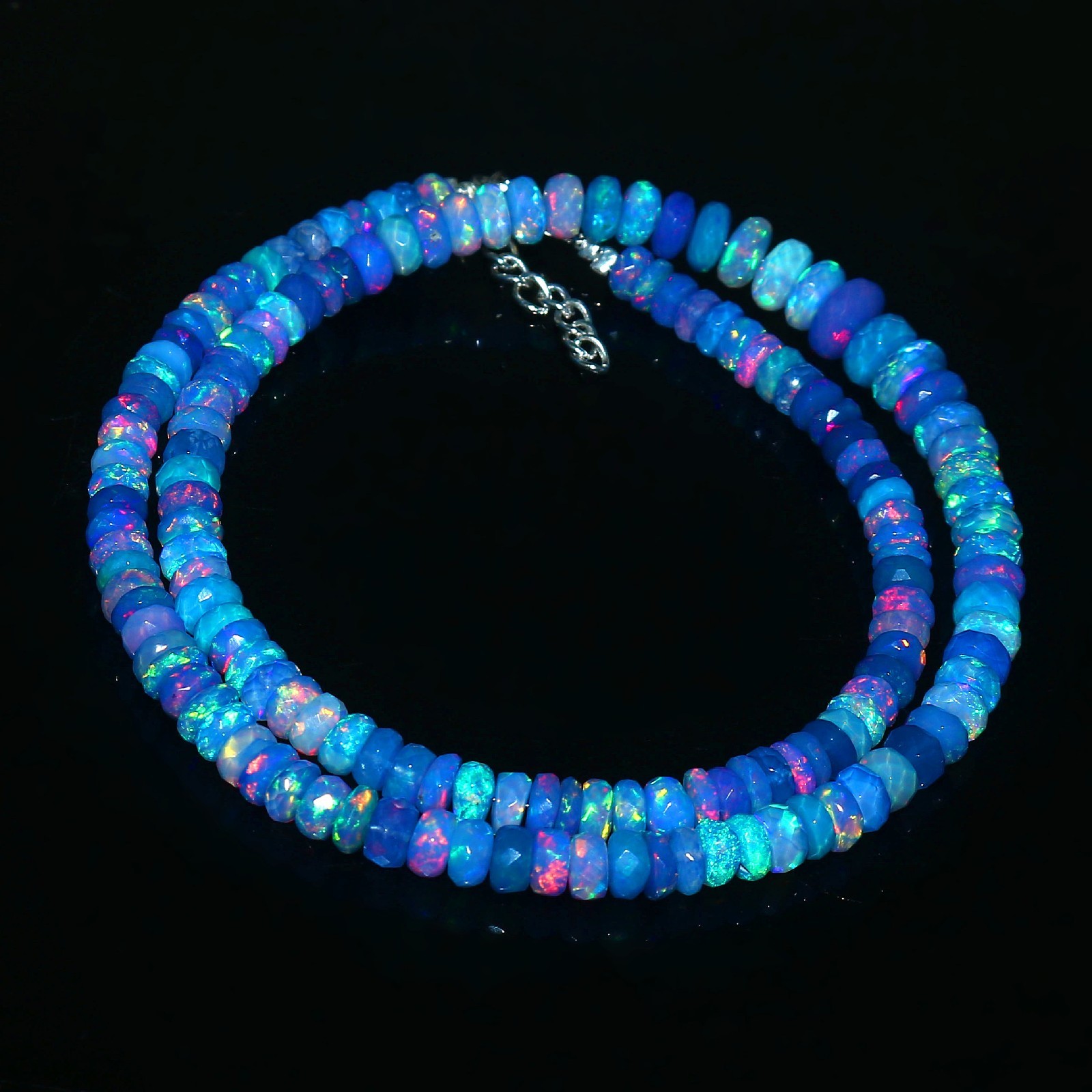 Natural Opal Beads Rondelle Opal beads Blue Color Opal Necklace Gift For Dad