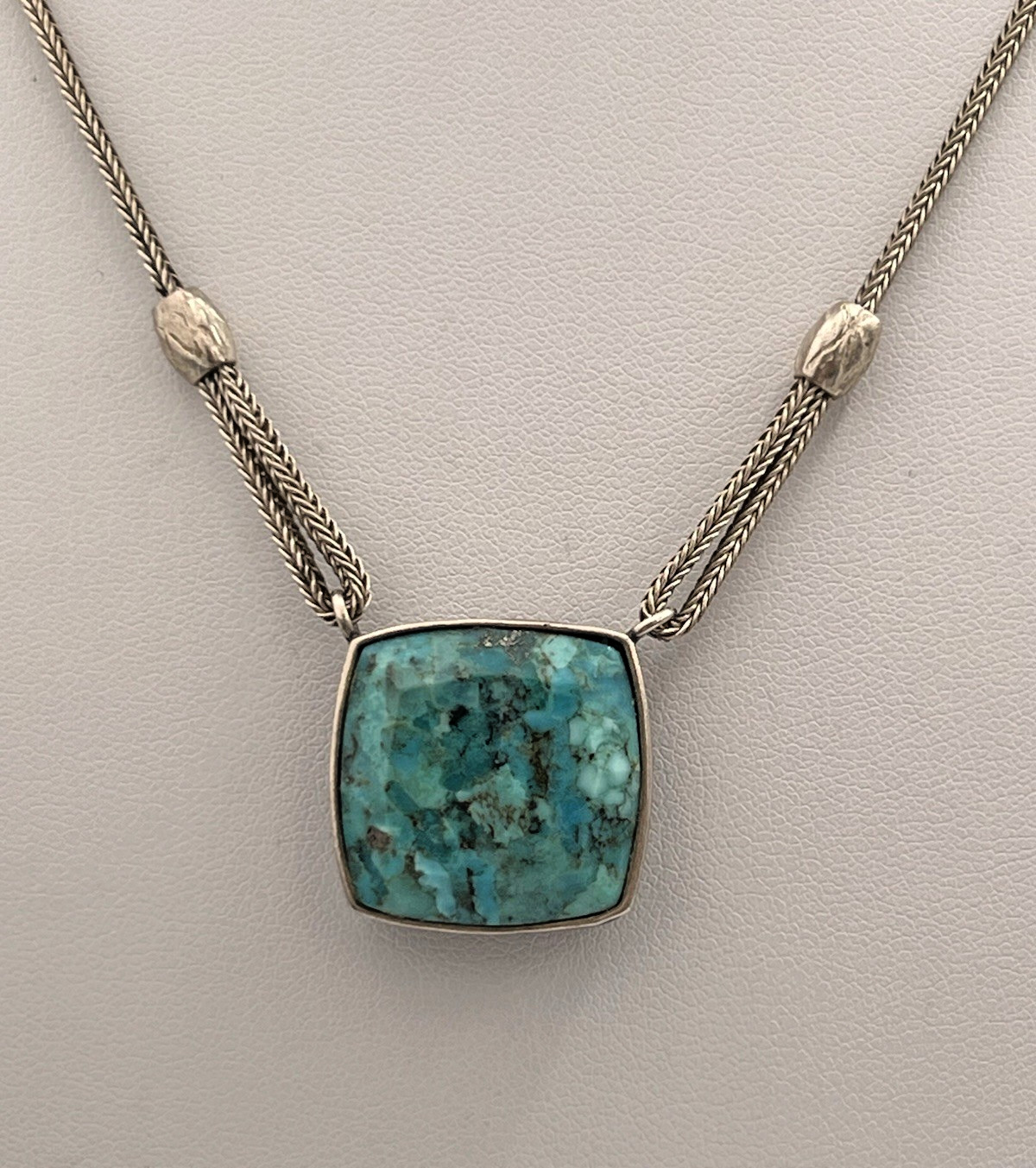 Vtg SILPADA STERLING REVERSIBLE TURQUOISE Pendant NECKLACE Retired “True Colors”