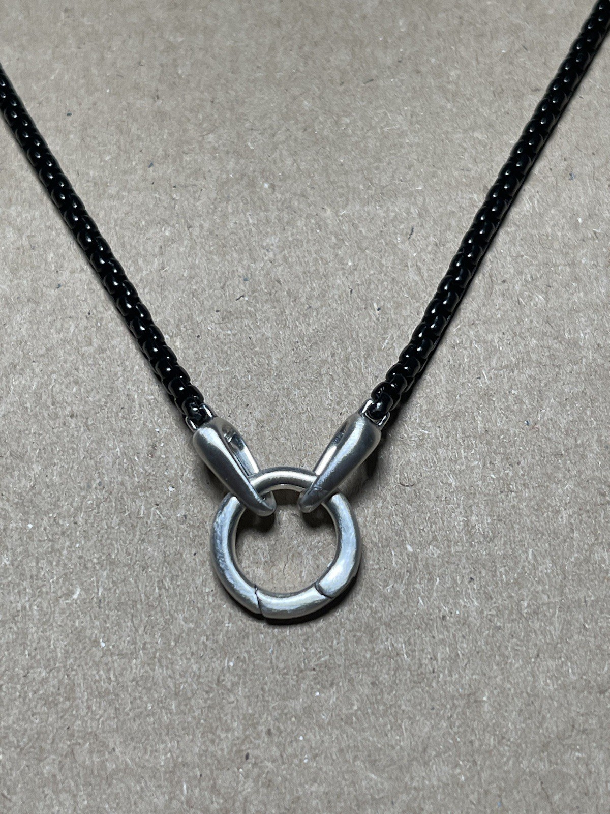 David Yurman Smooth Amulet Box Chain Necklace In Darkened Stainless Steel, 2.7mm