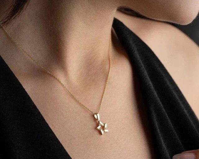 0.20Ct Round Cut White Moissanite Women’s Fancy Pendant 14K Yellow Gold Plated