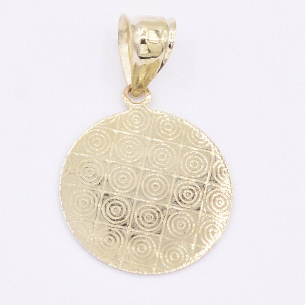 1 1/4″ Round The Last Supper Diamond Cut Charm Pendant Real 10K Yellow Gold