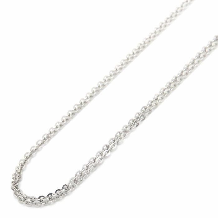 18K White Gold Double-strand Leon Chain Necklace 40cm 2.4grams /76418