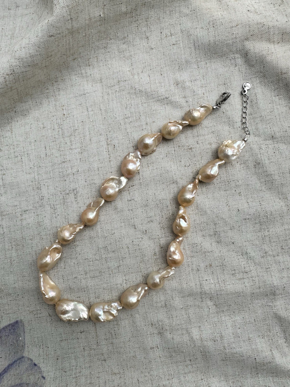 Genuine Natural Pink Freshwater Baroque Pearl Necklace 17-18.5” Gift Box New
