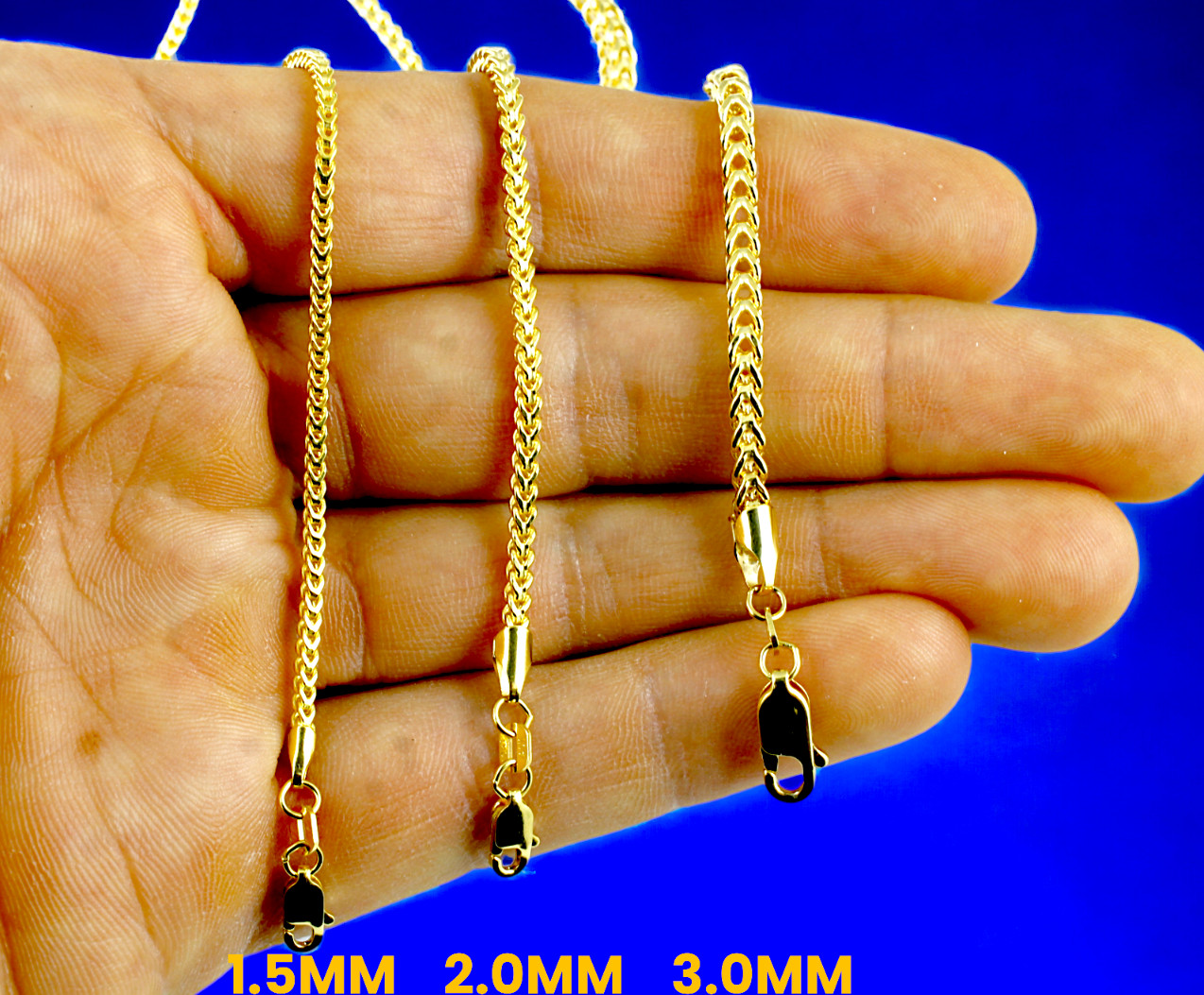 10K Yellow Gold Franco Box Square Chain Necklace Real Gold 2mm-7mm 16″-30″