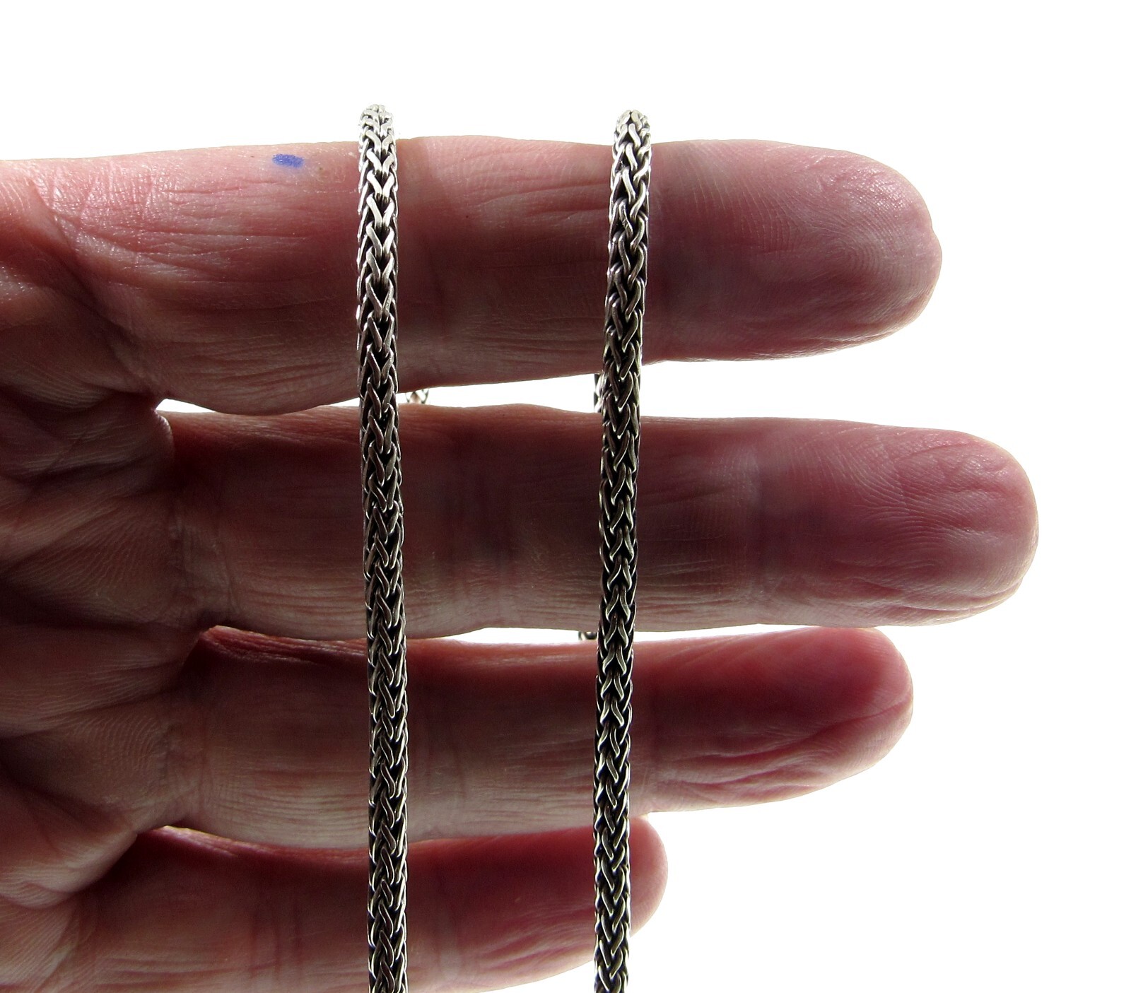 Handmade Solid 925 Sterling Silver Balinese FOXTAIL Chain Necklace Made in Bali