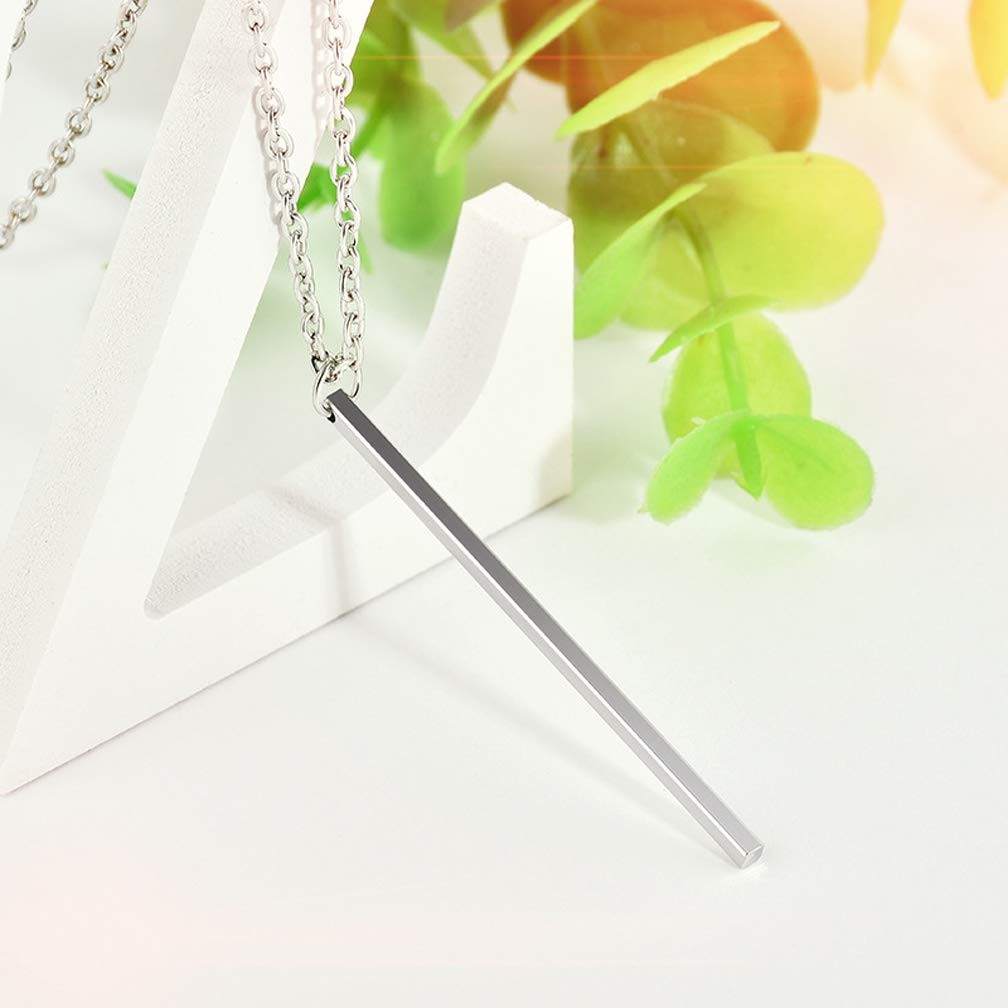 Simple Long Necklace Y Layer Vertical Bar Pendant Necklaces Lariat Chain for Wom
