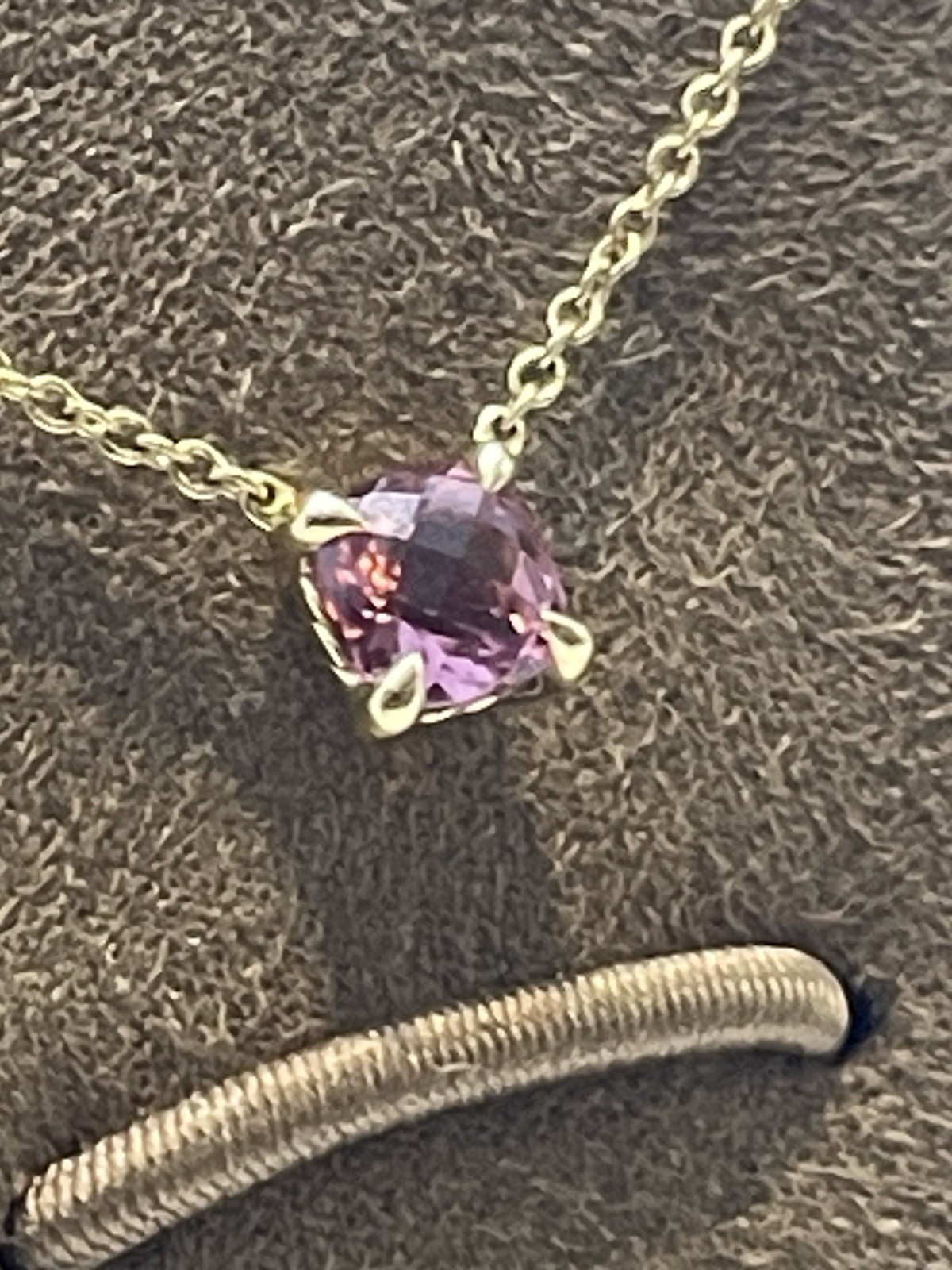 David Yurman Micro Chatelaine Pendant Necklace 18k YG Pink Tourmaline 5mm